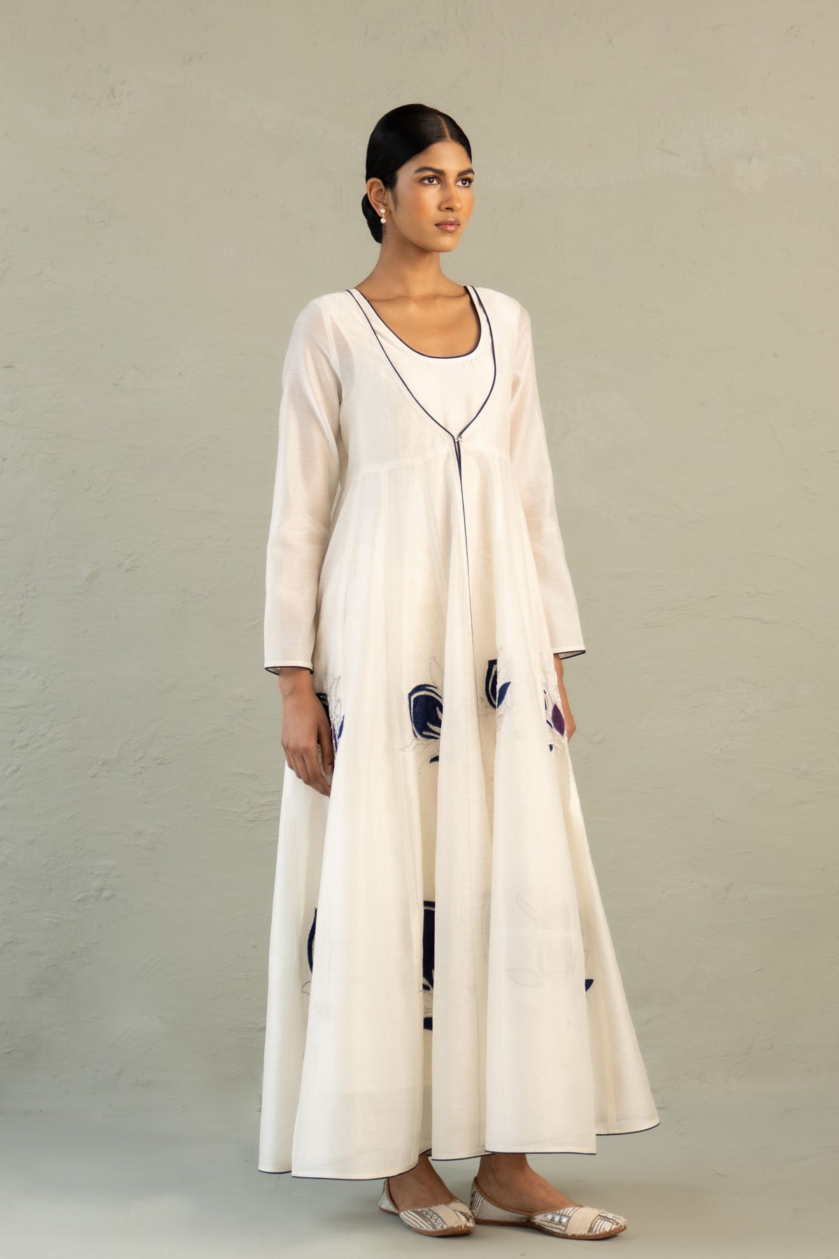 Blue Edit Anarkali With Pants