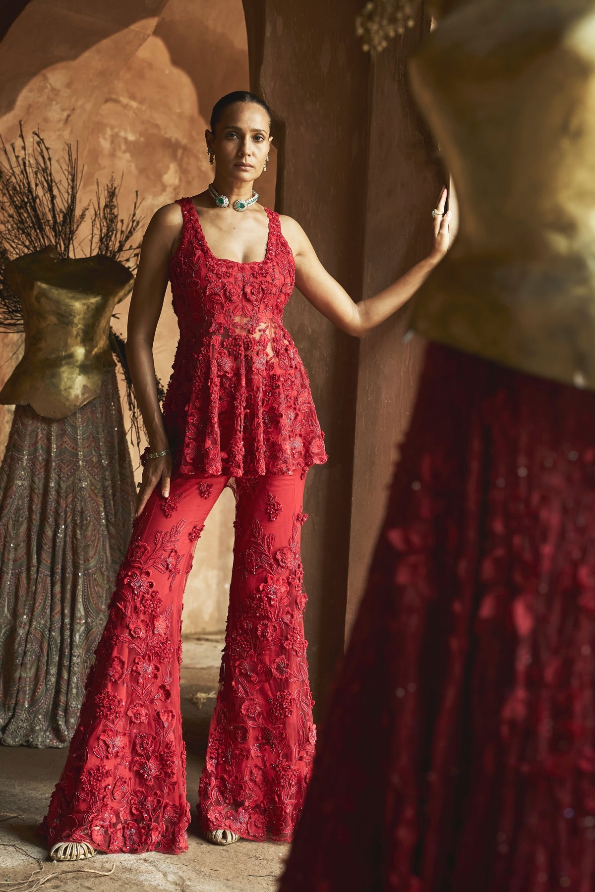 Fiery Blossom Sharara Set