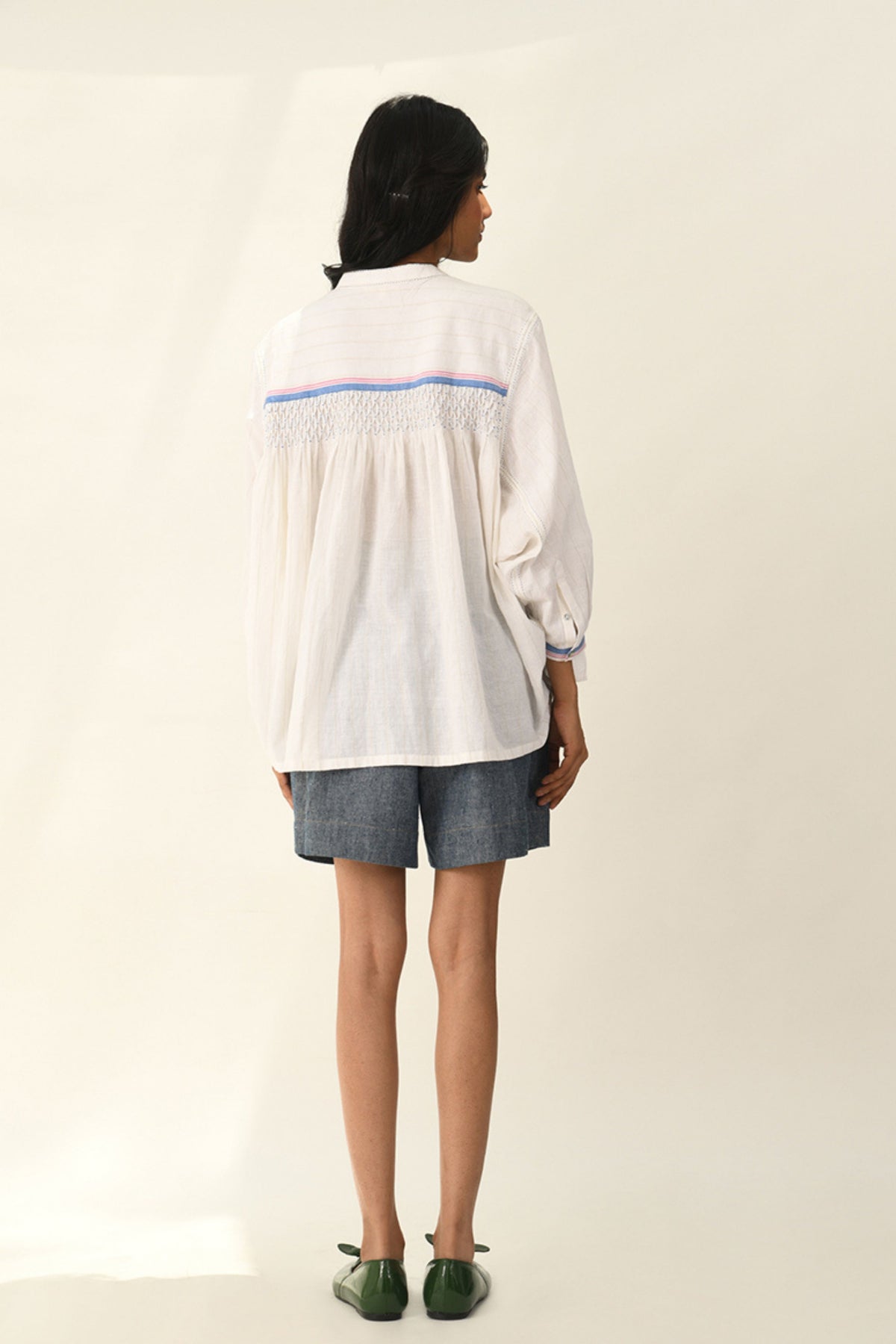 Sabinii Collared Smocking Shirt