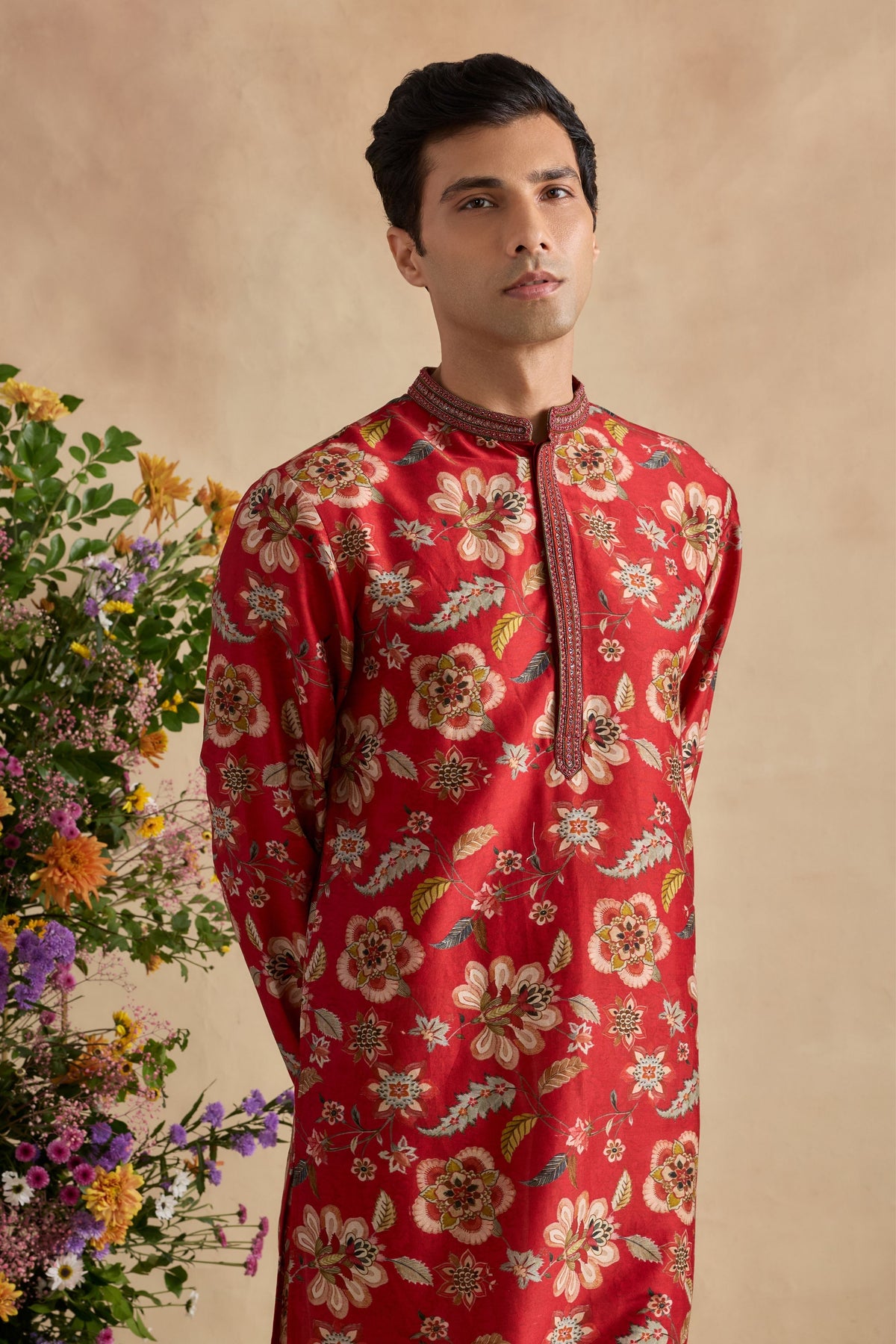 Zian Crimson Kurta Set