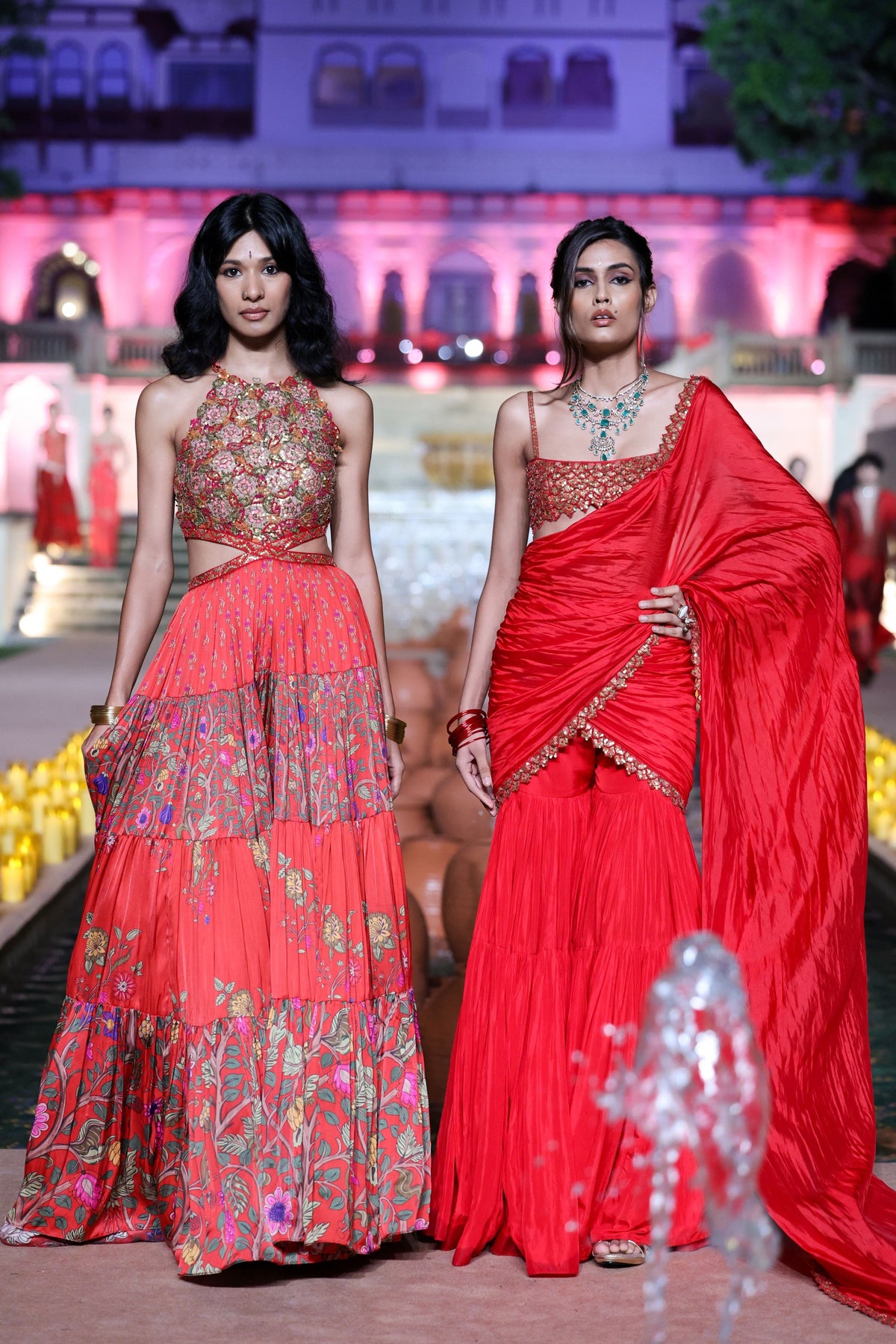 Surkh Laal Gharara Saree Set