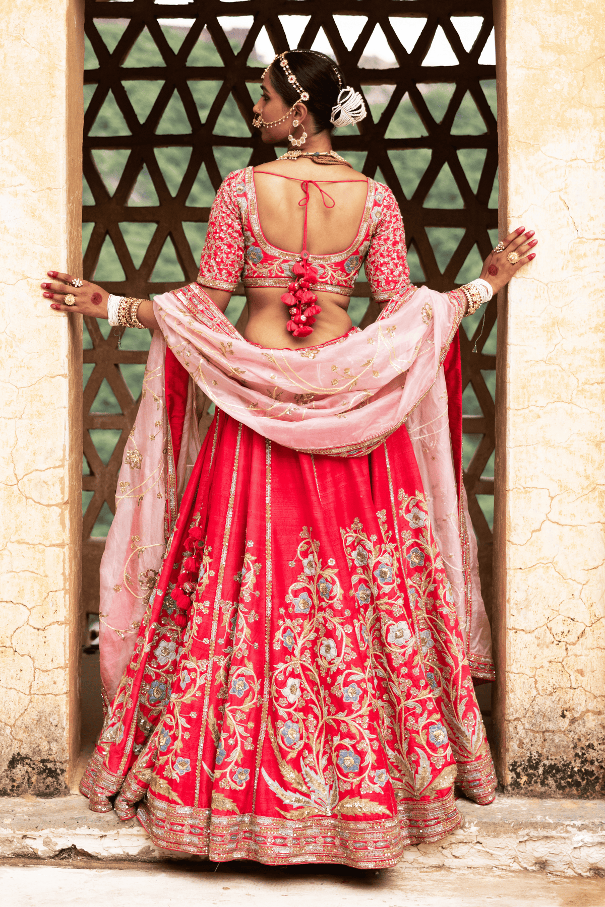 Classical Raw Silk Wedding Lehenga