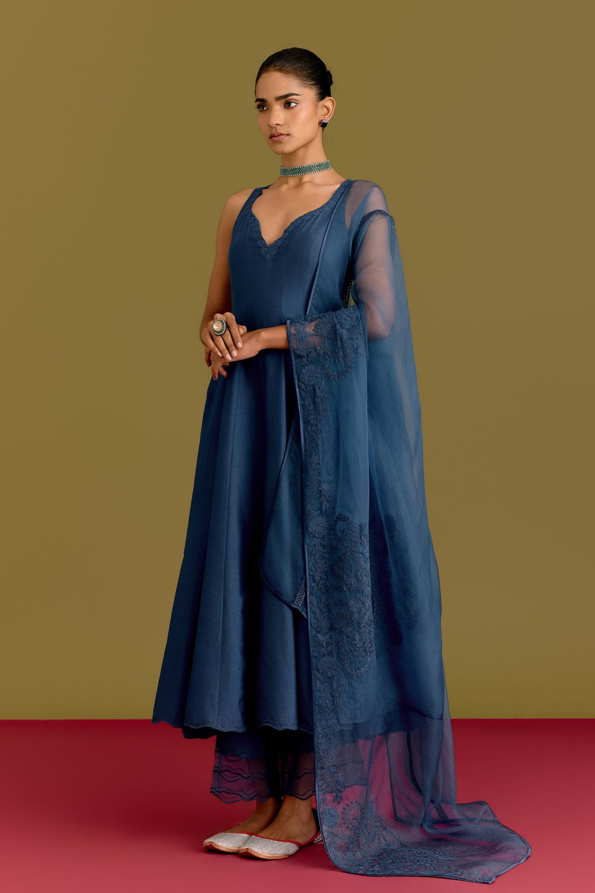 Blue Anarkali Set