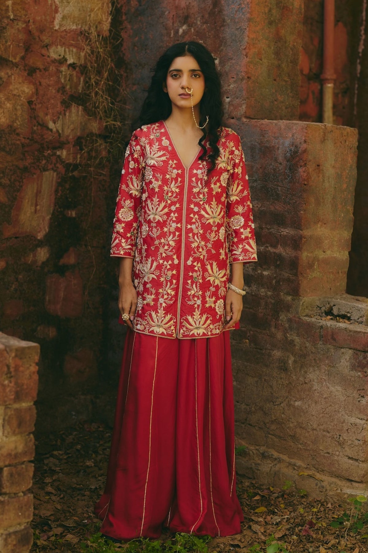 Laalsaravaya Jacket and Sharara