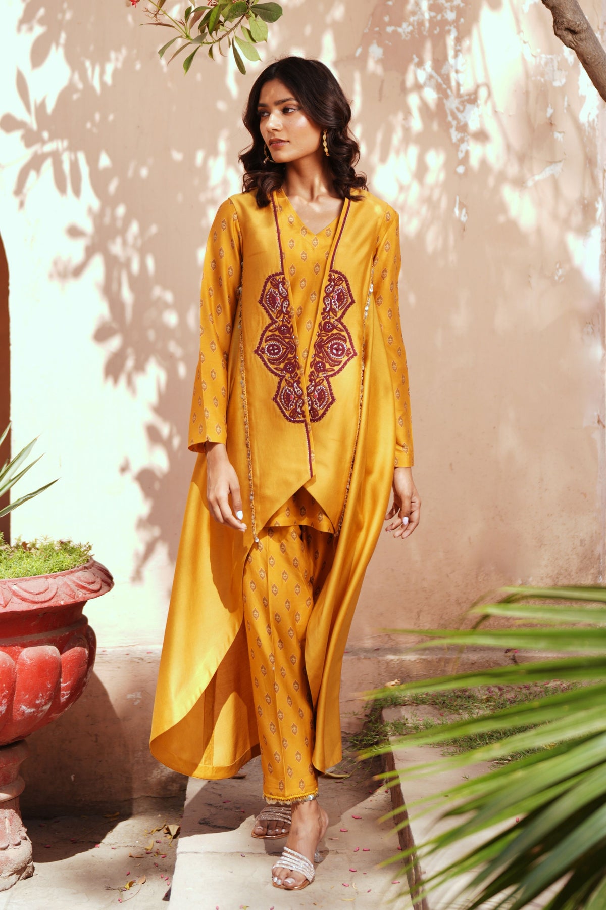 Golden Yellow Chanderi Kurta Set