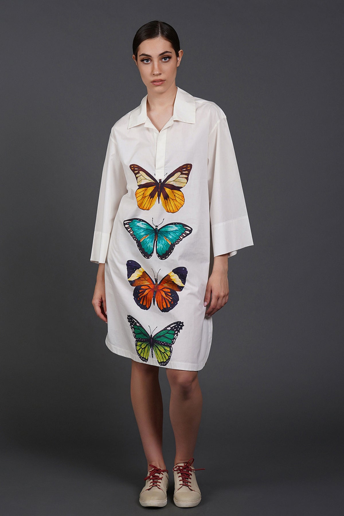 Offwhite Loose Fit Digtal Print Dress