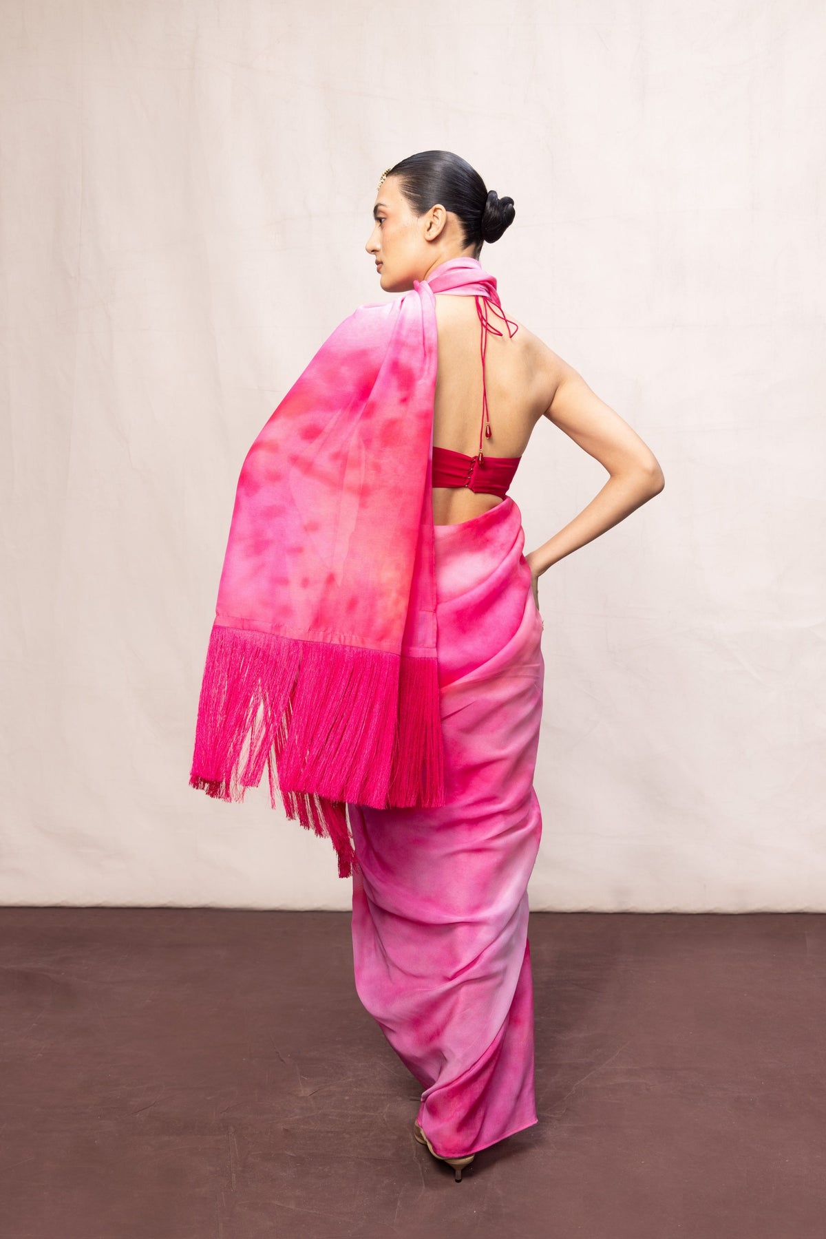 Pink Ombre Saree