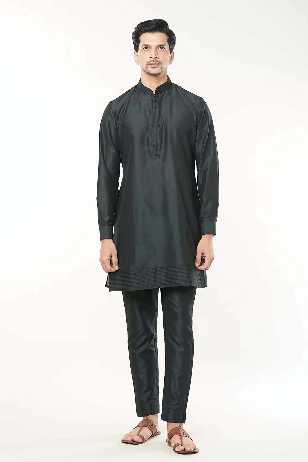 Black Embroidered jacket Set