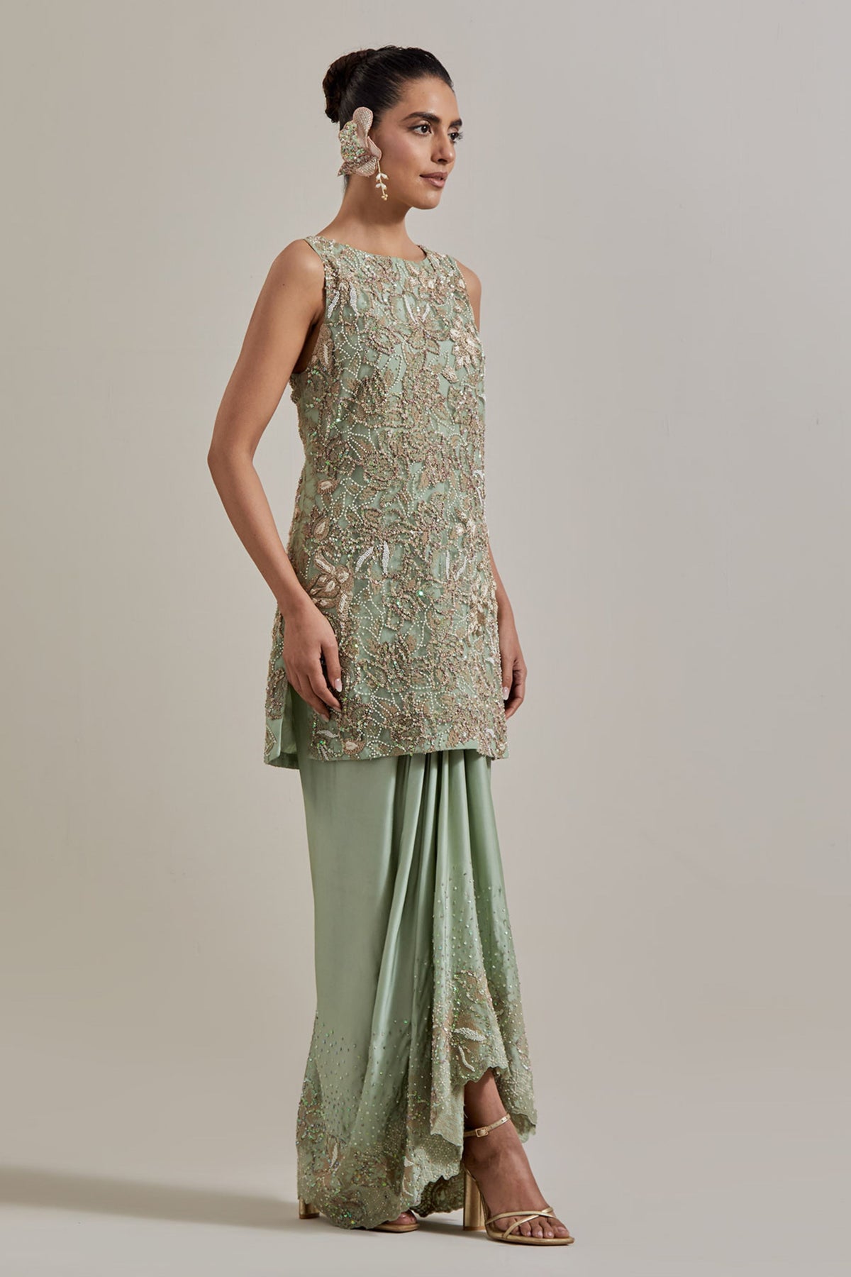 Green Skirt Set
