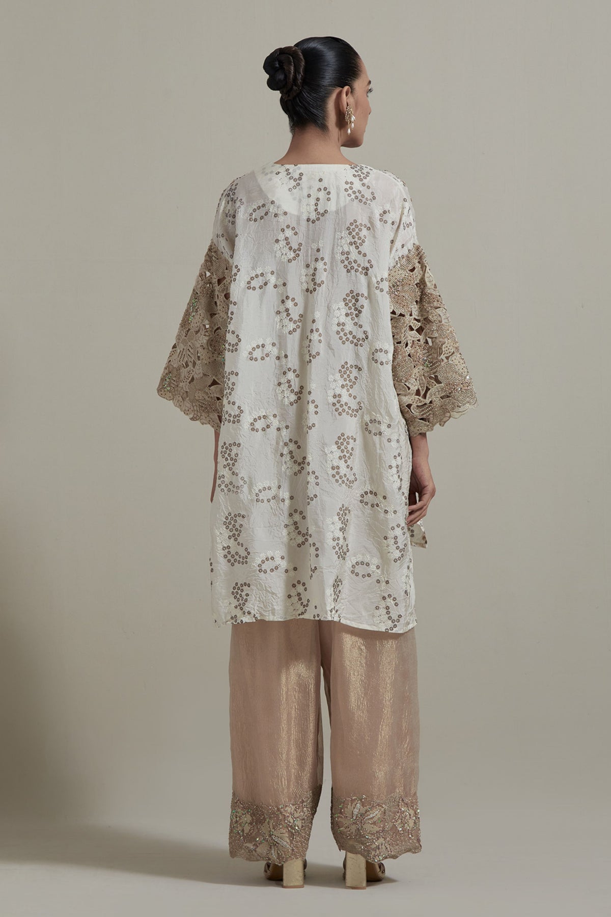 Pink Cutwork Sleeve Kurta Set