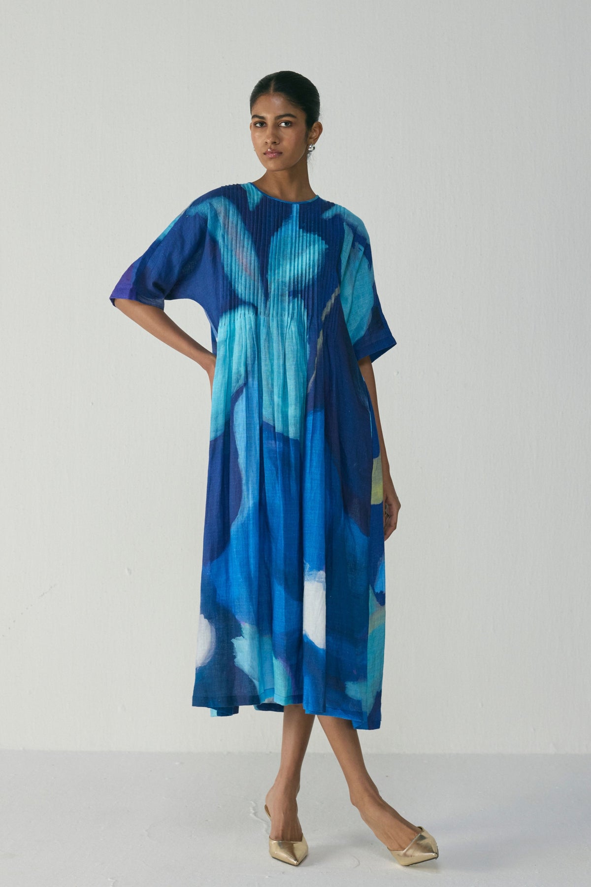 Blue Lagoon Pintucks Dress