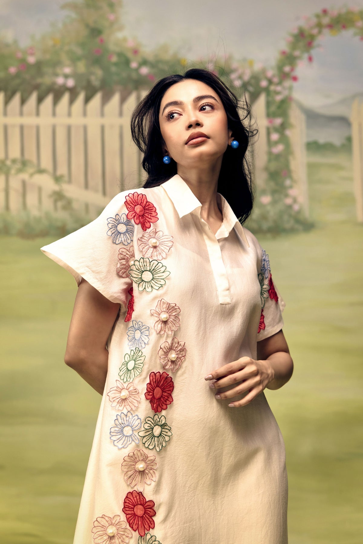 Petal Dust Fluid Shirt Dress