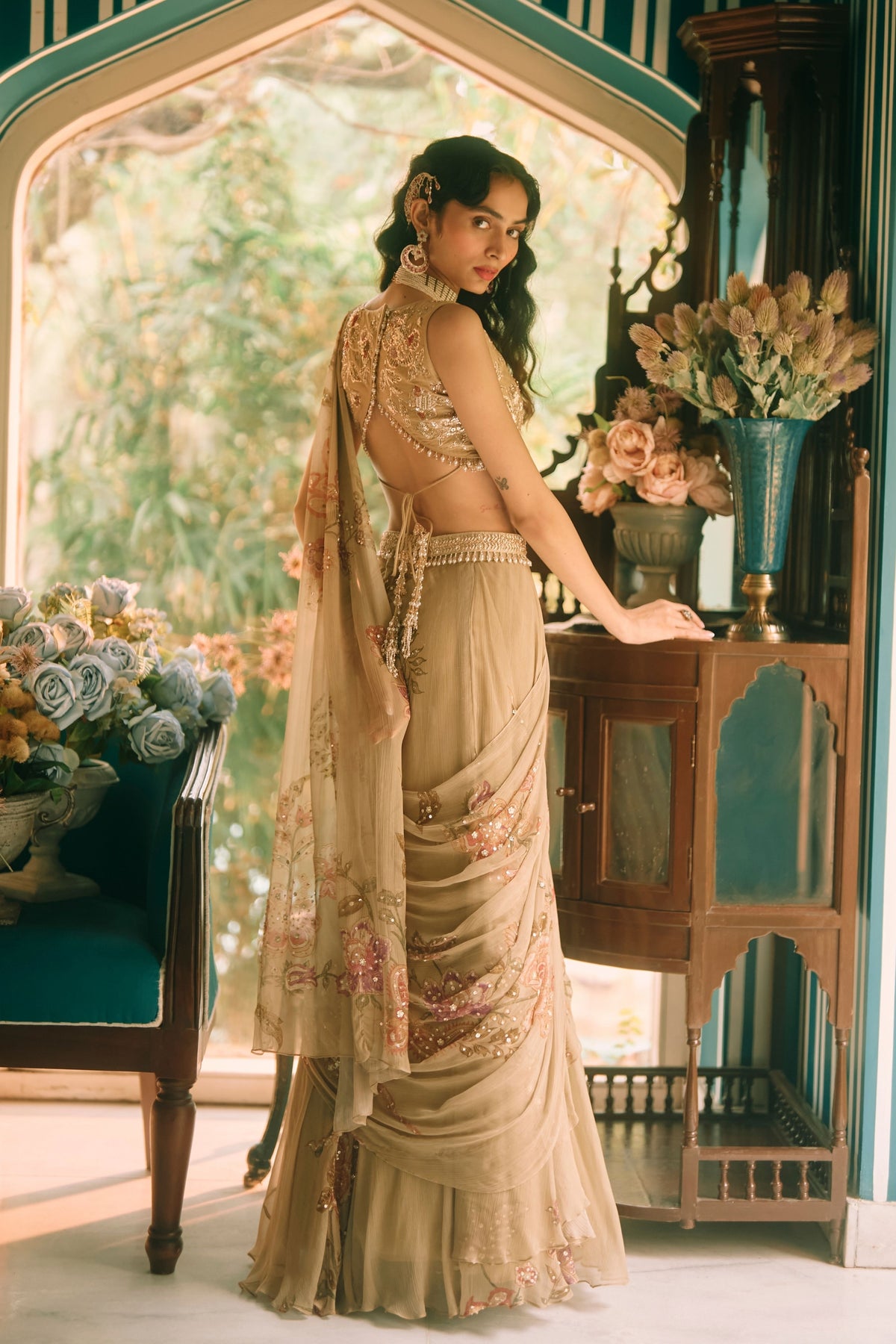 Beryl Draped Saree Set