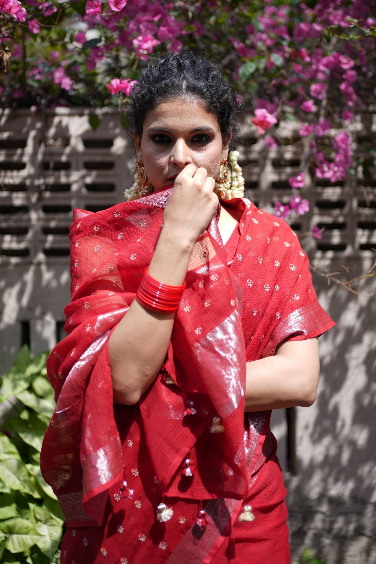 Ridhi Shimmering Heritage Red Saree