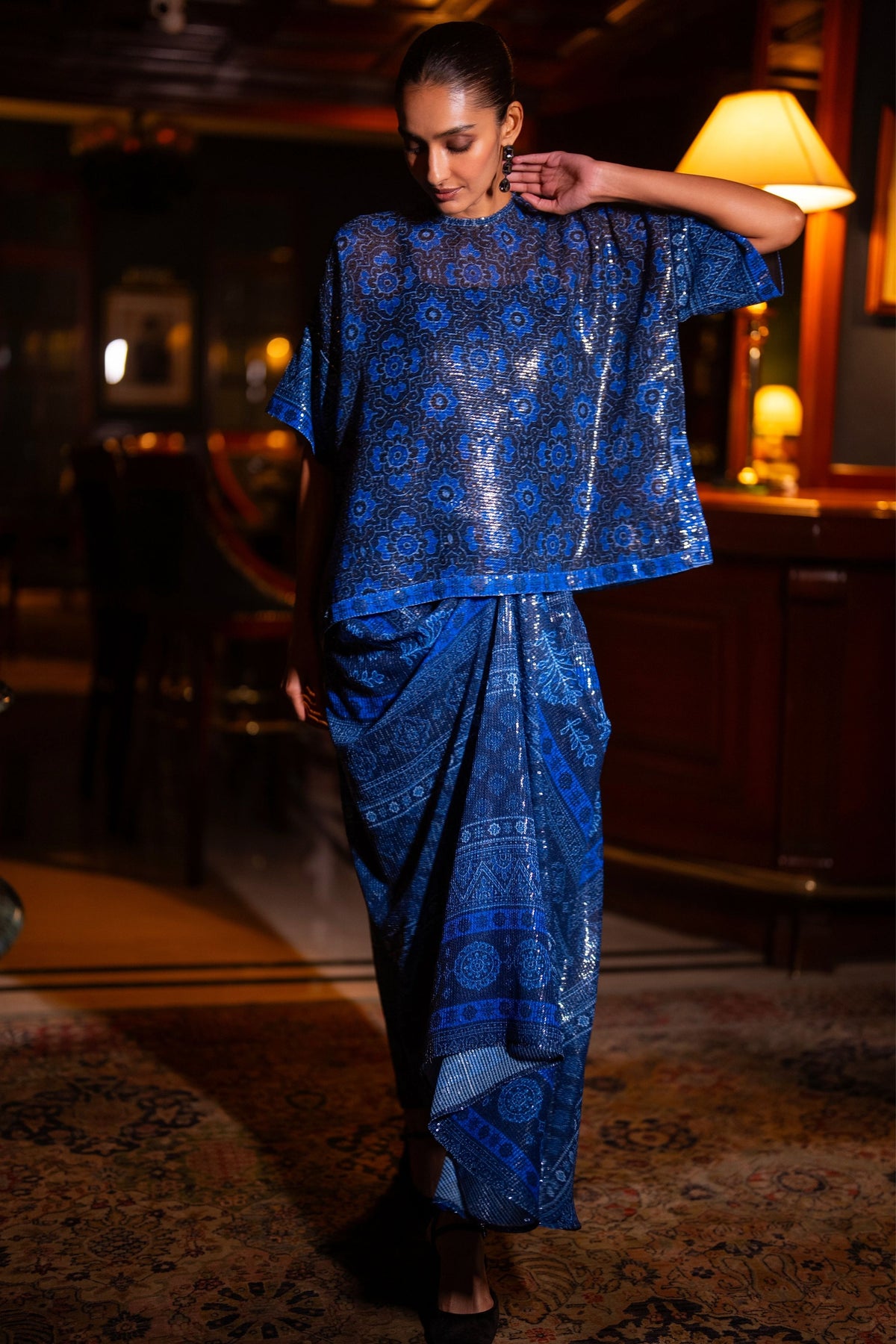 Sequin Drape Skirt