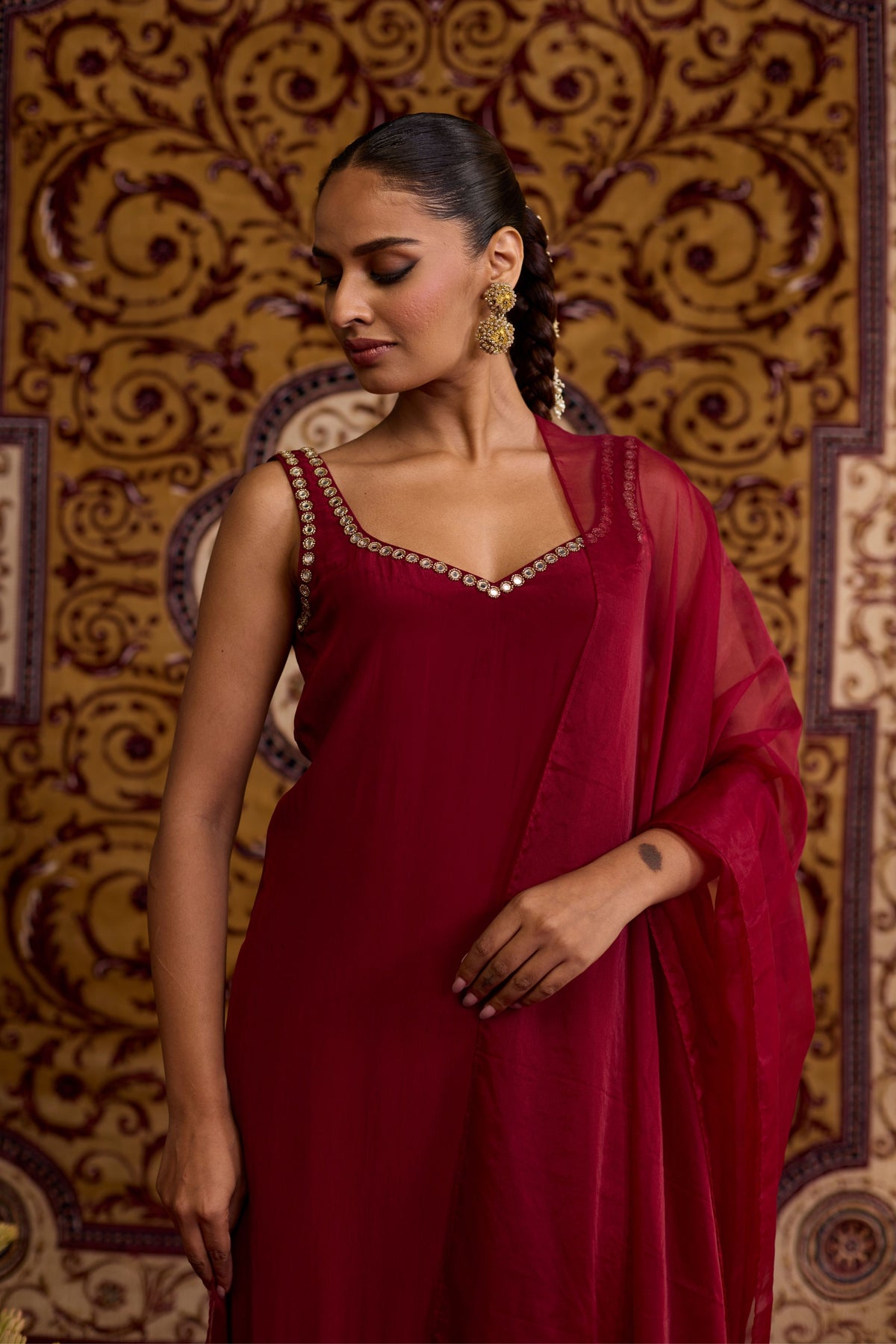 Maroon Kurta Set