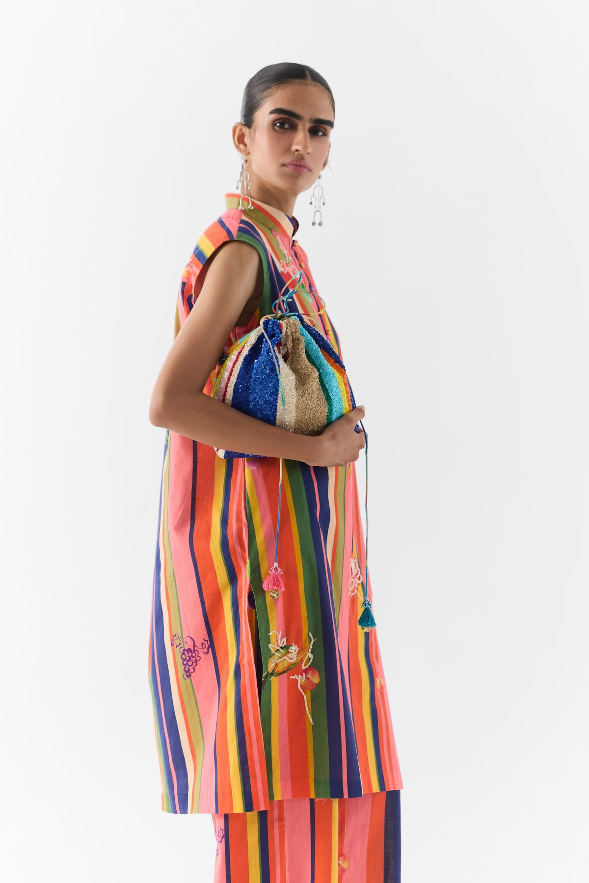 Pink Barcode Tunic Set