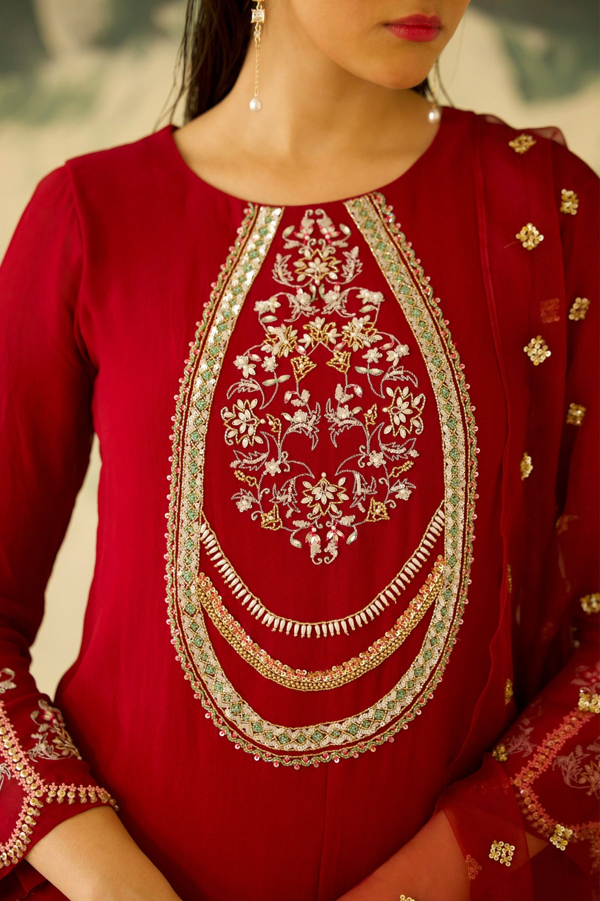 Crimson Red Kurta Set