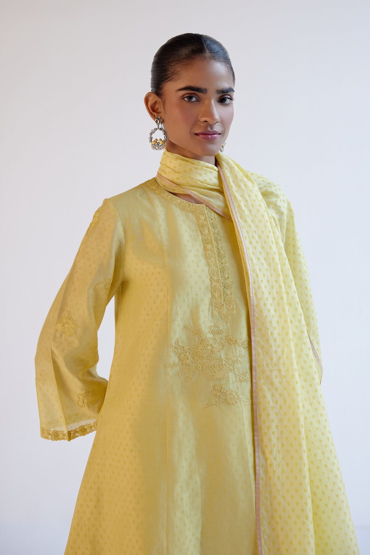 Lemon Yellow Short Kurta Set