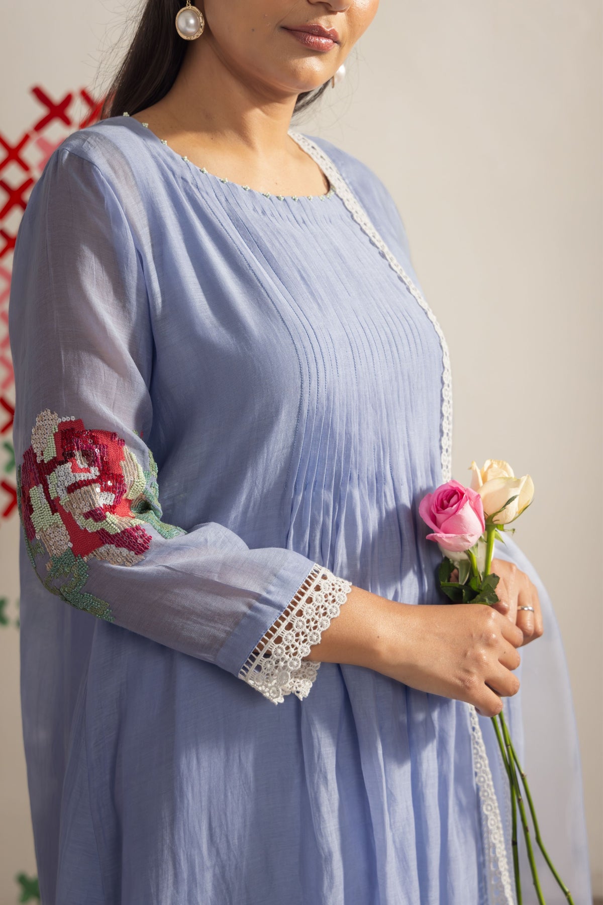 Powder Blue Lliy Kurta Set