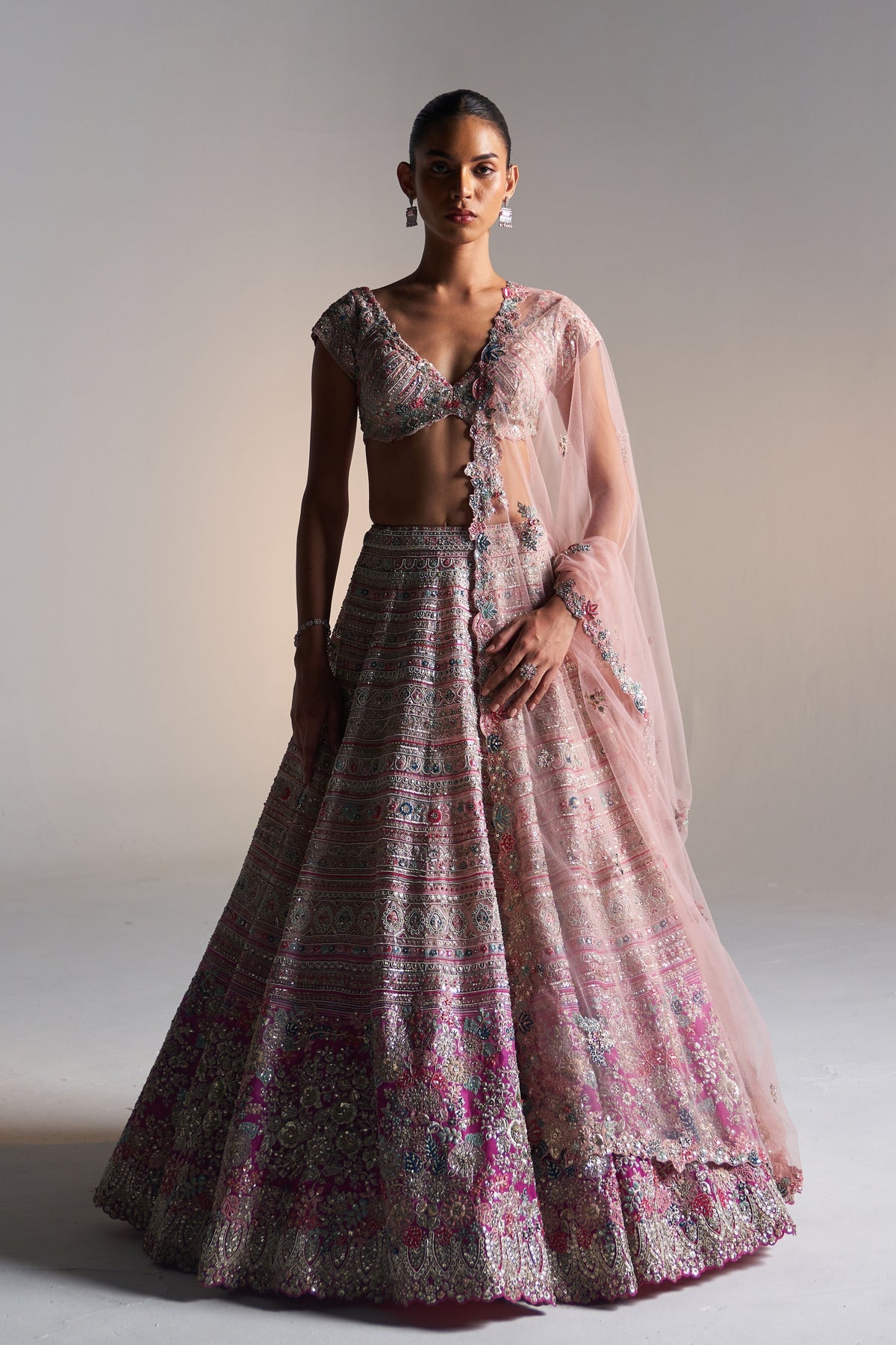 Soft Berry Ombre Lehenga Set