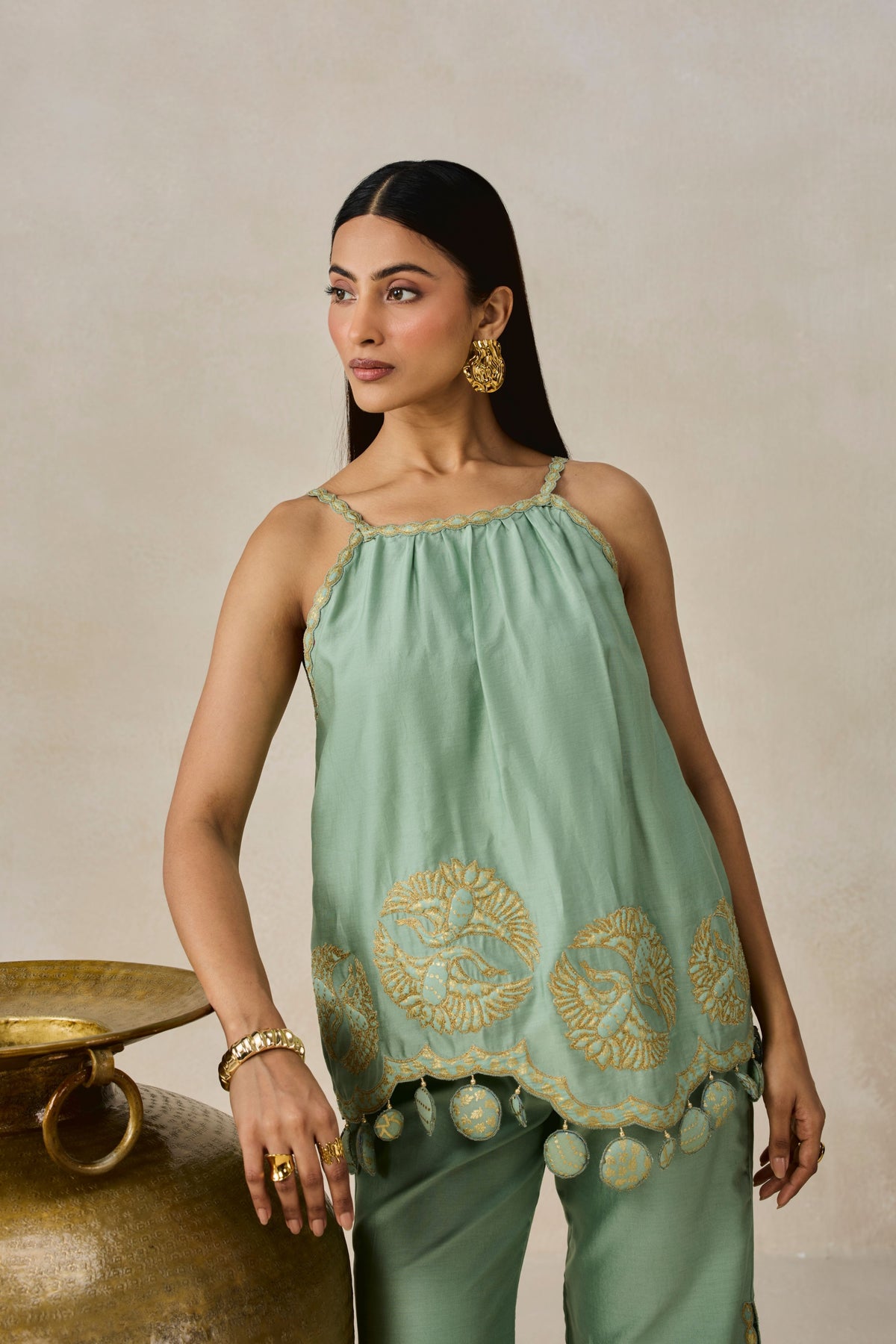 Chanderi Top and Palazo Set