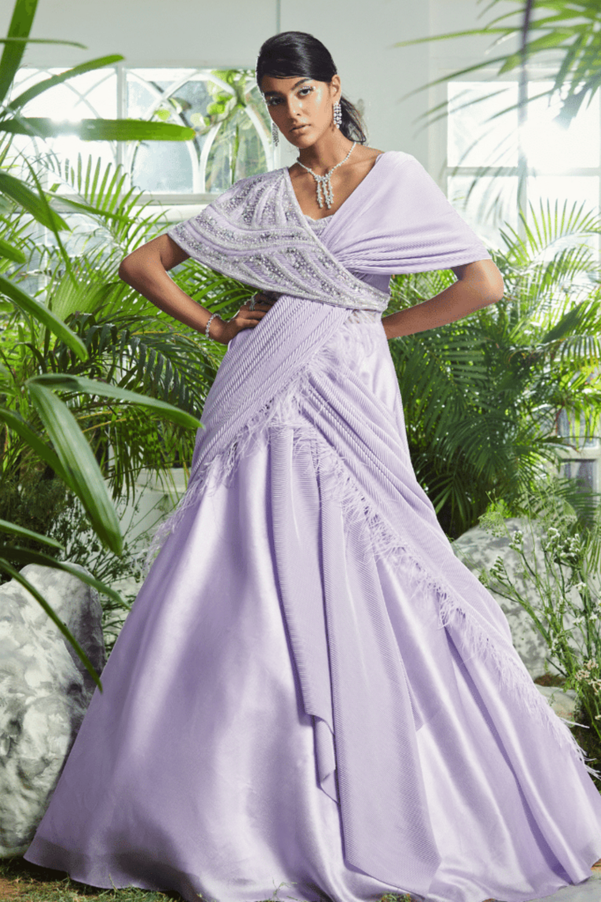 One Shoulder Flare Gown
