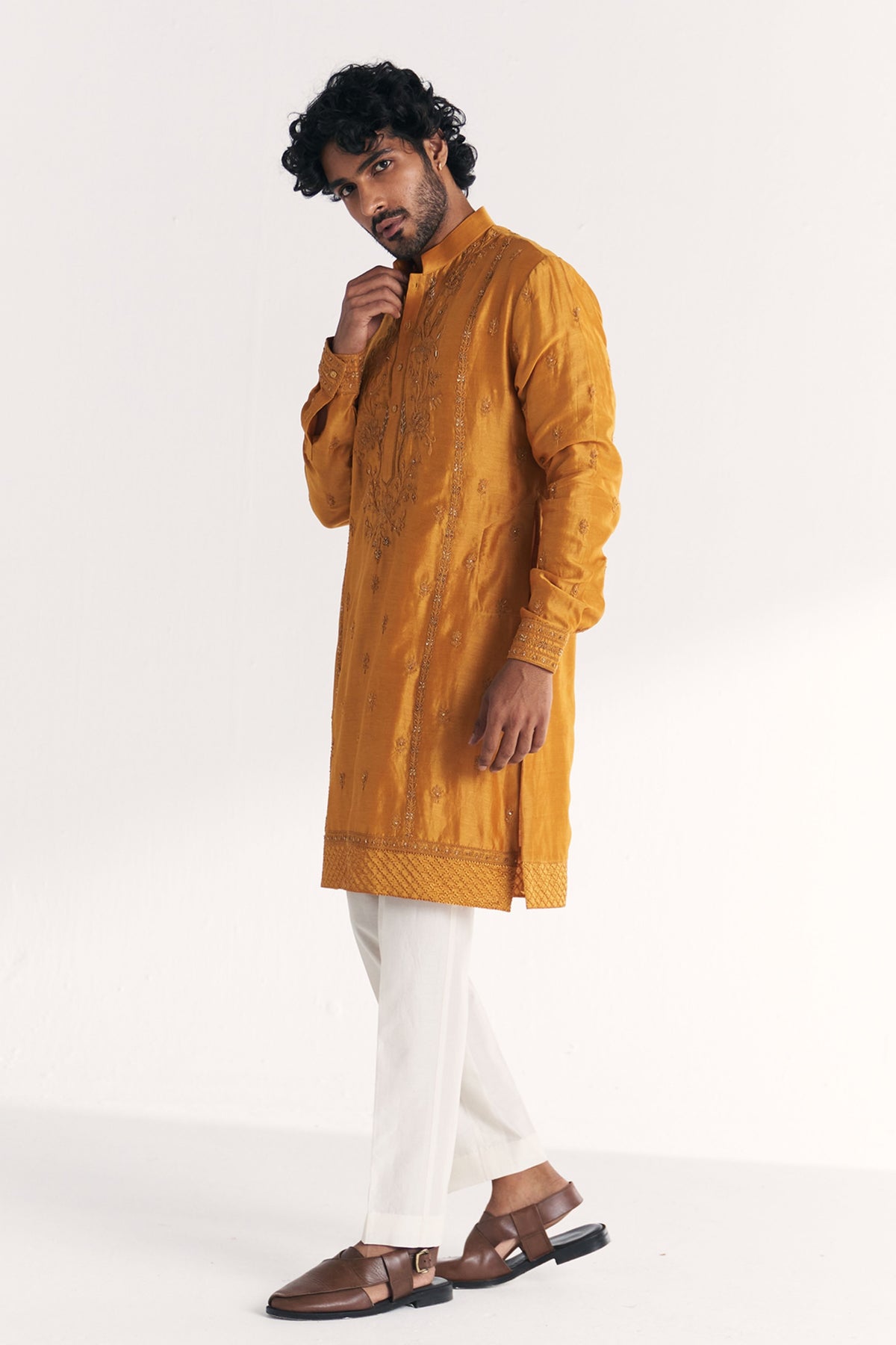 Qamar Mustard Kurta Set