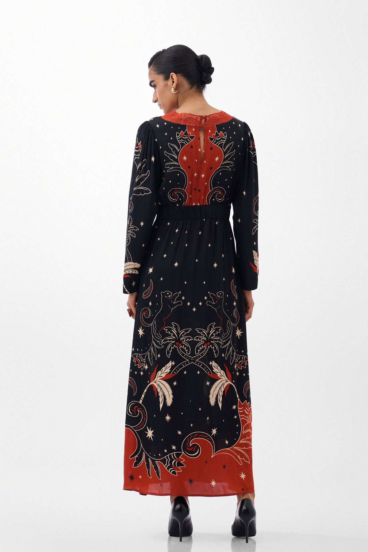 Aura Maxi Nocturnal Jungle Dress