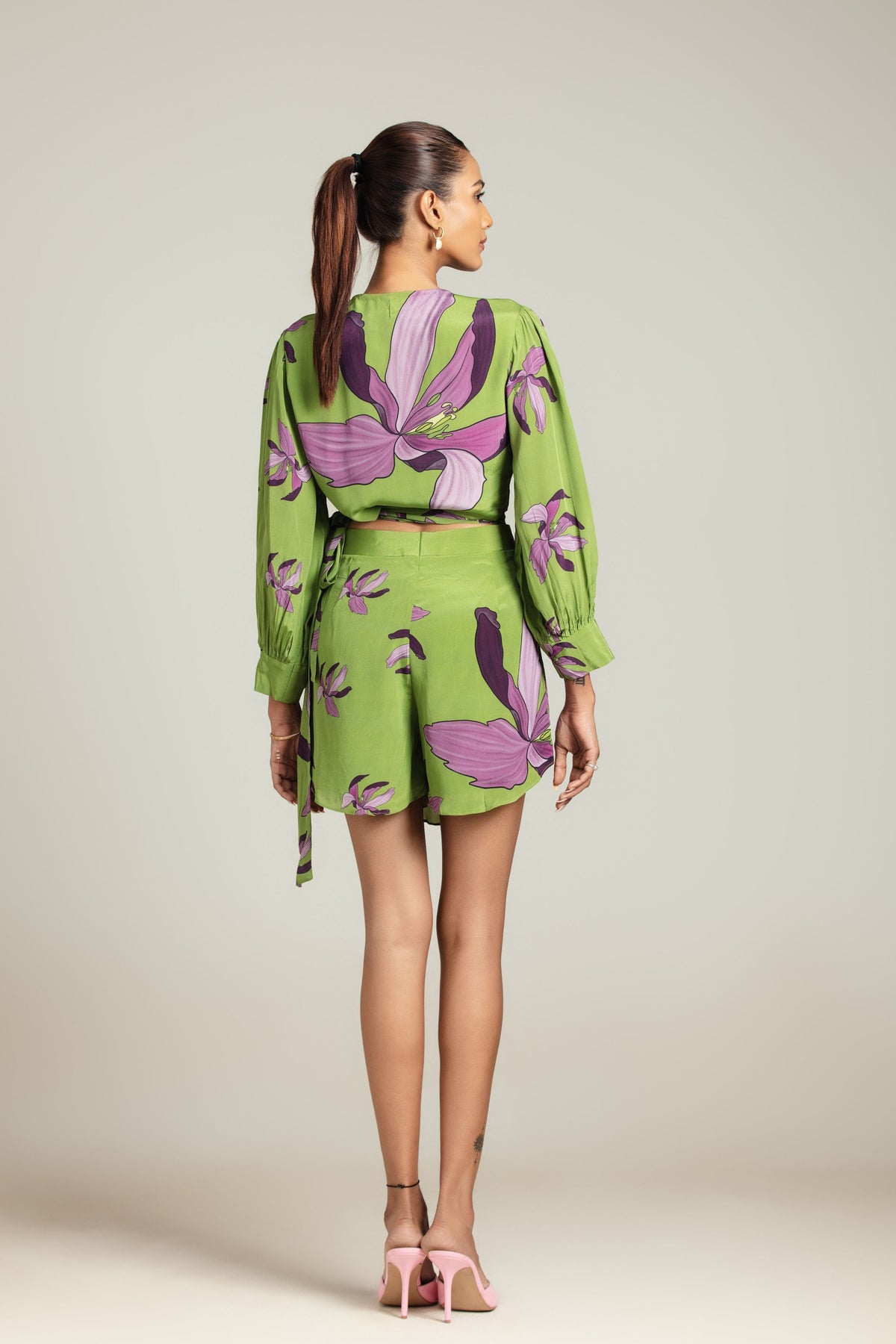 Lily Vine Crop Top With Skort