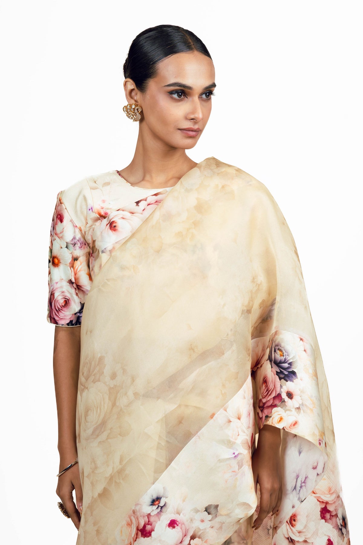Lina Ivory Organza Saree