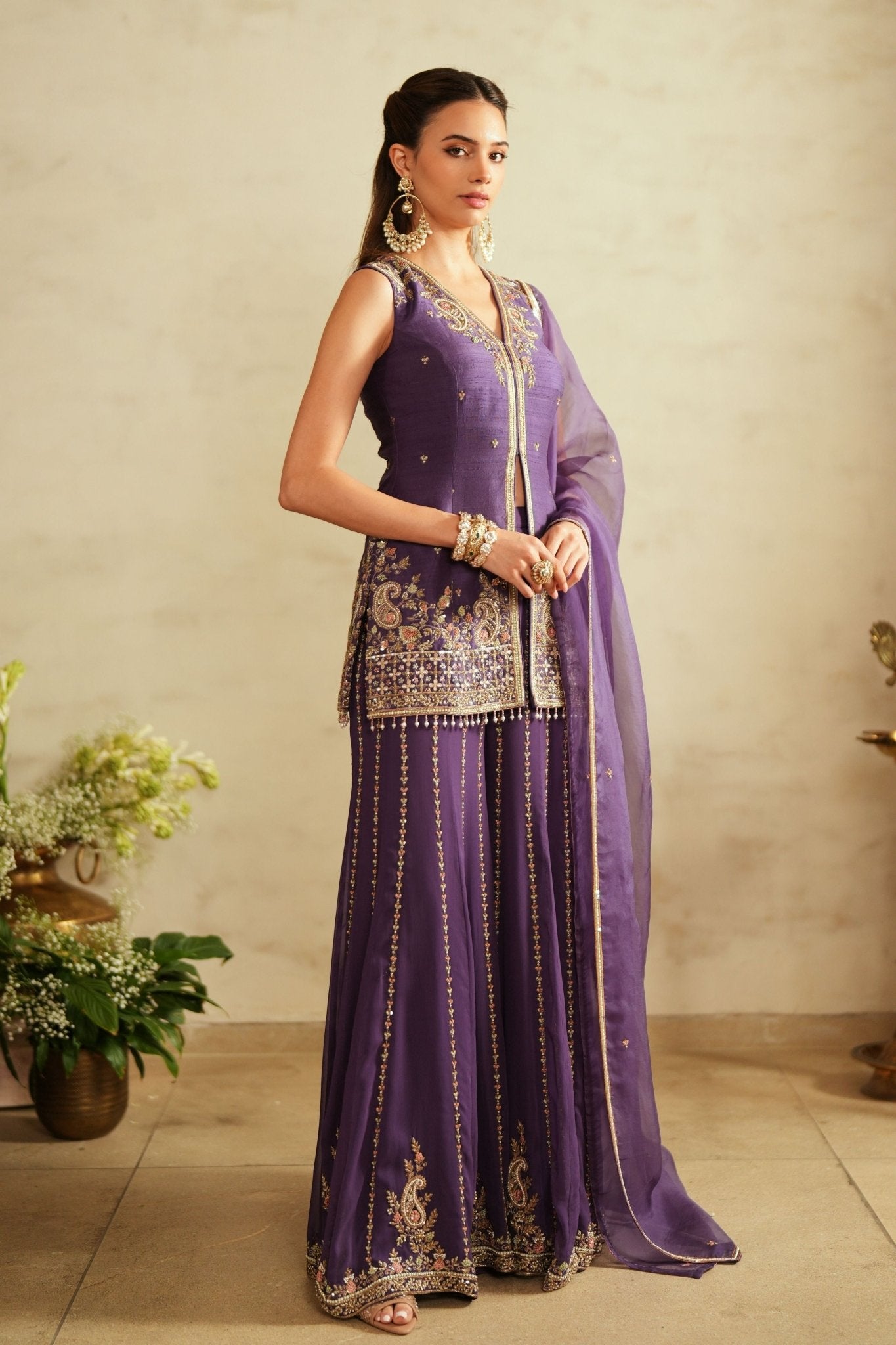 Ritual Purple Sharara Set - Saisha By Charu Arora - Elahe
