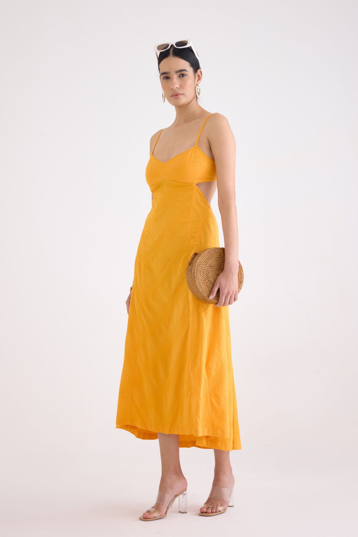 Dania Orange Midi Dress