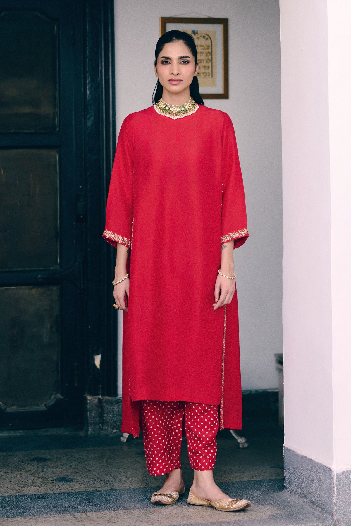 Whispers Bandhani Kurta Set