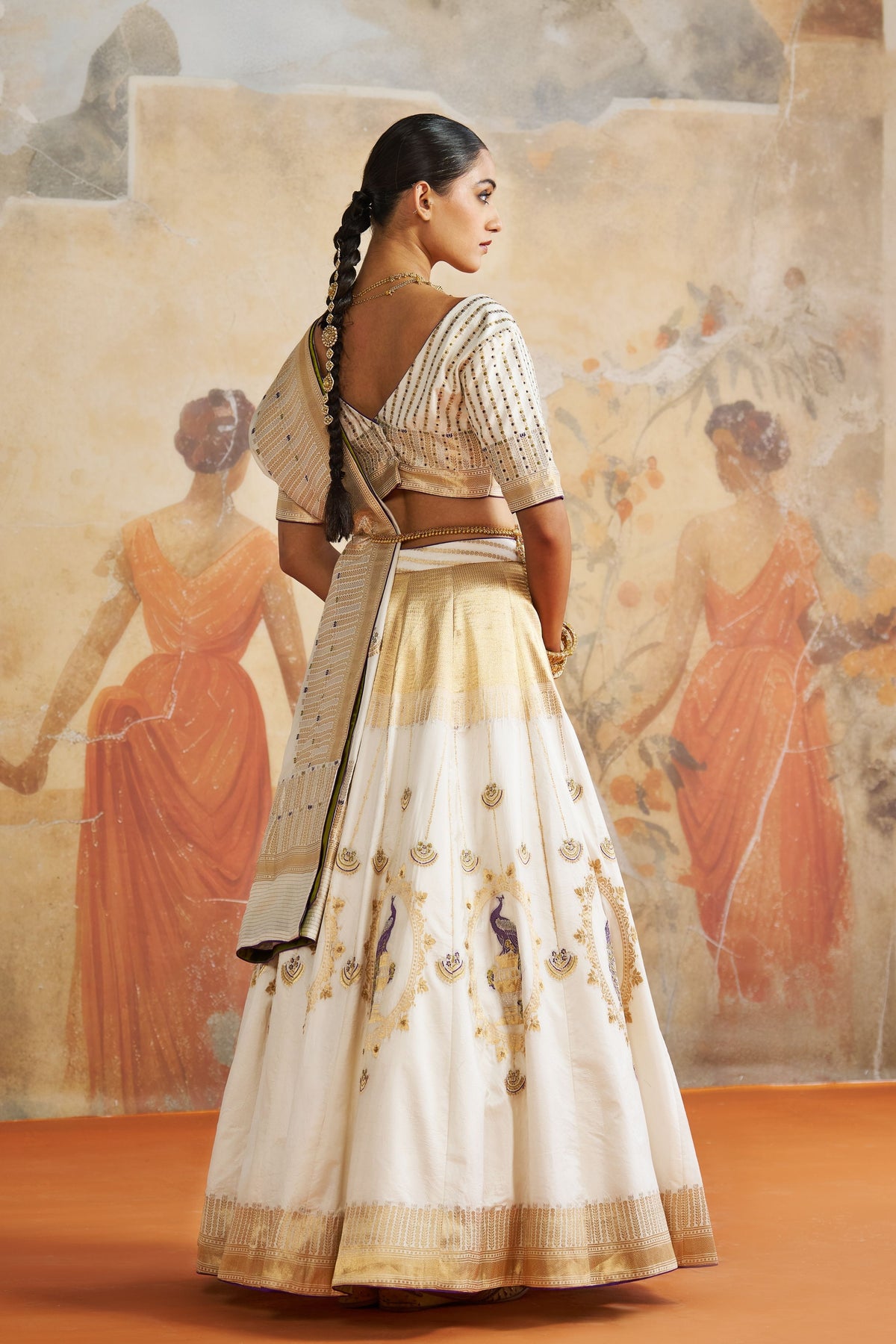 Ivory Banarasi Lehenga Set