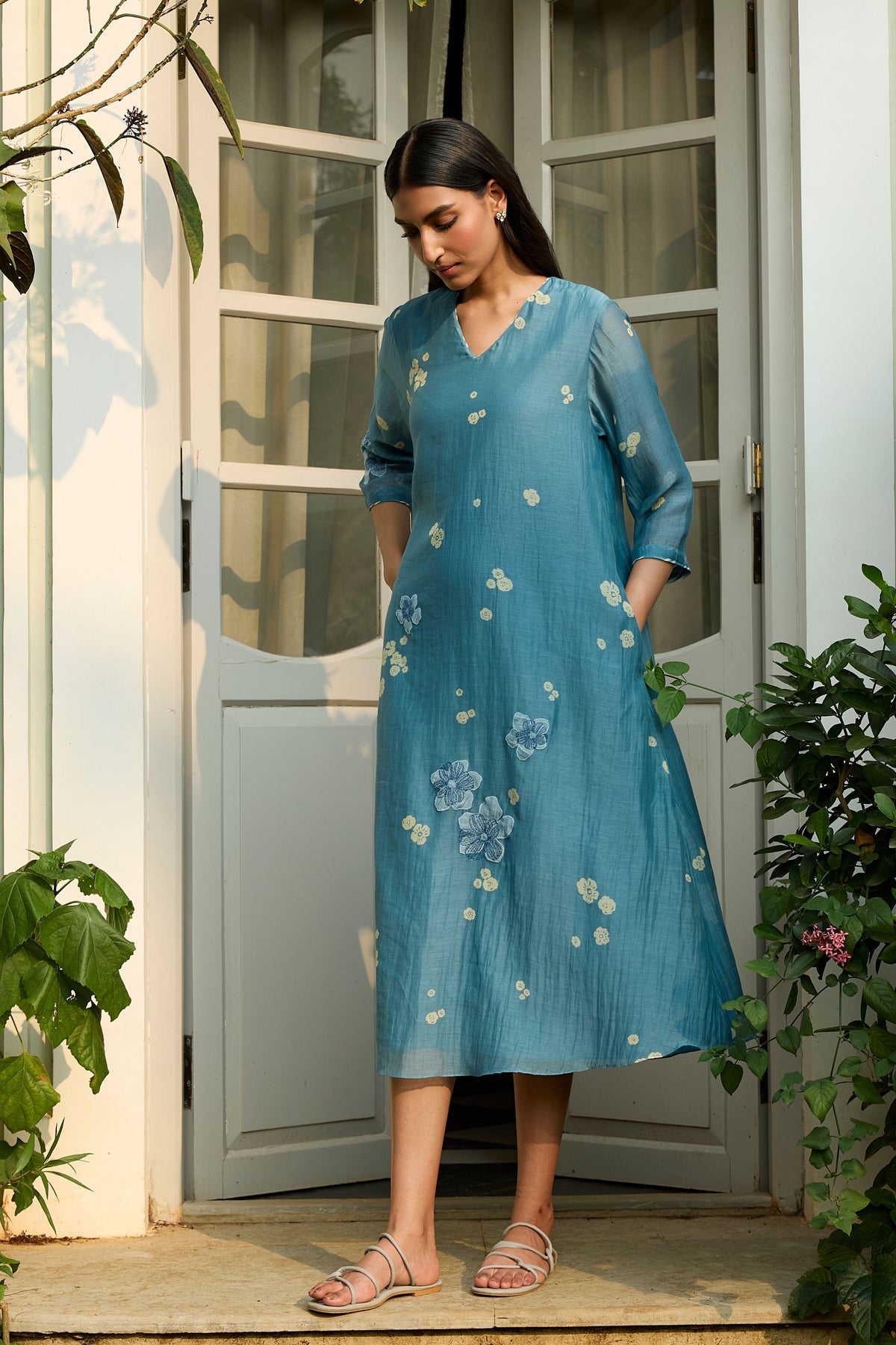 Ocean Blue Applique Dress