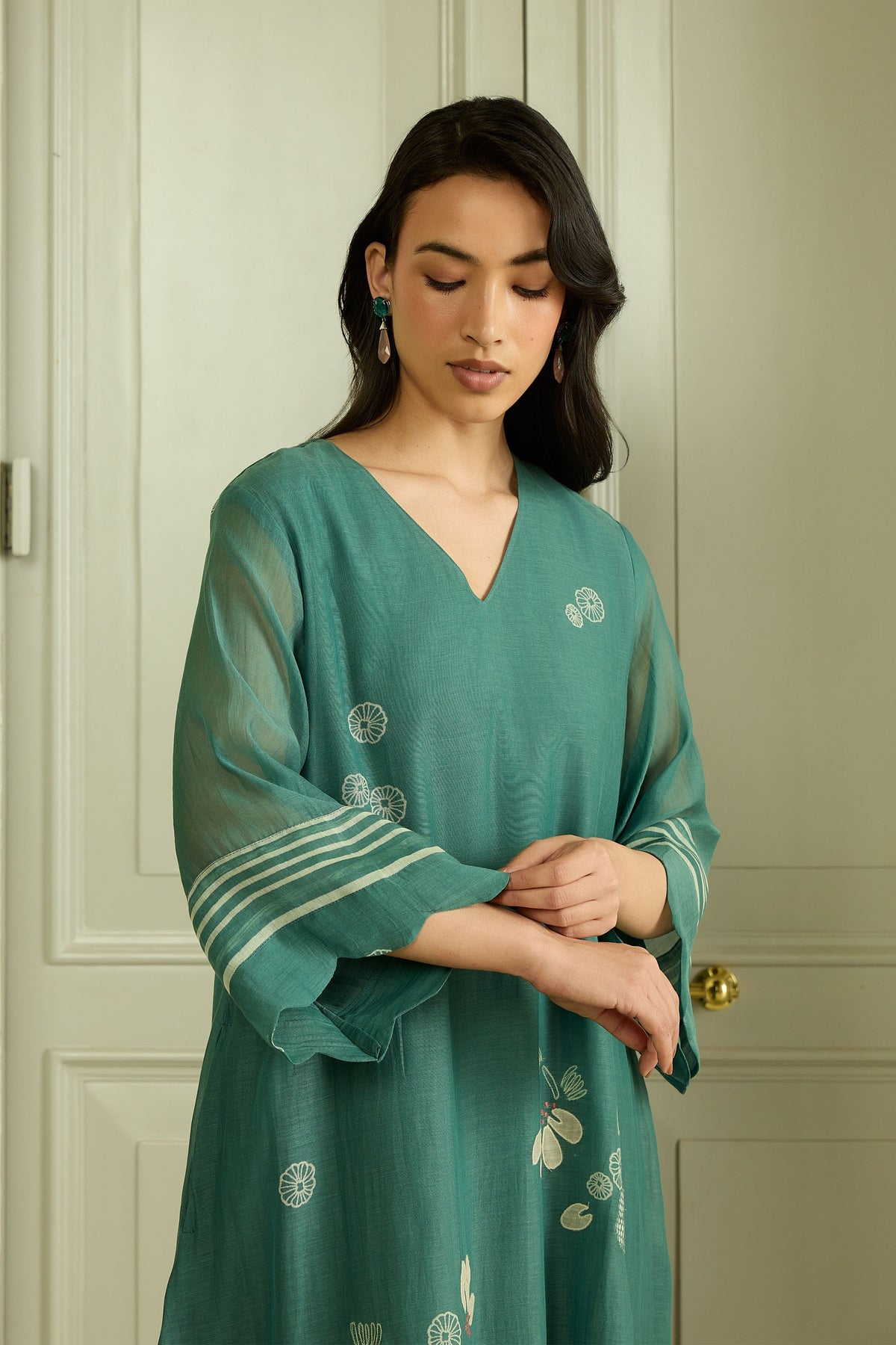 Emerald Applique Dress