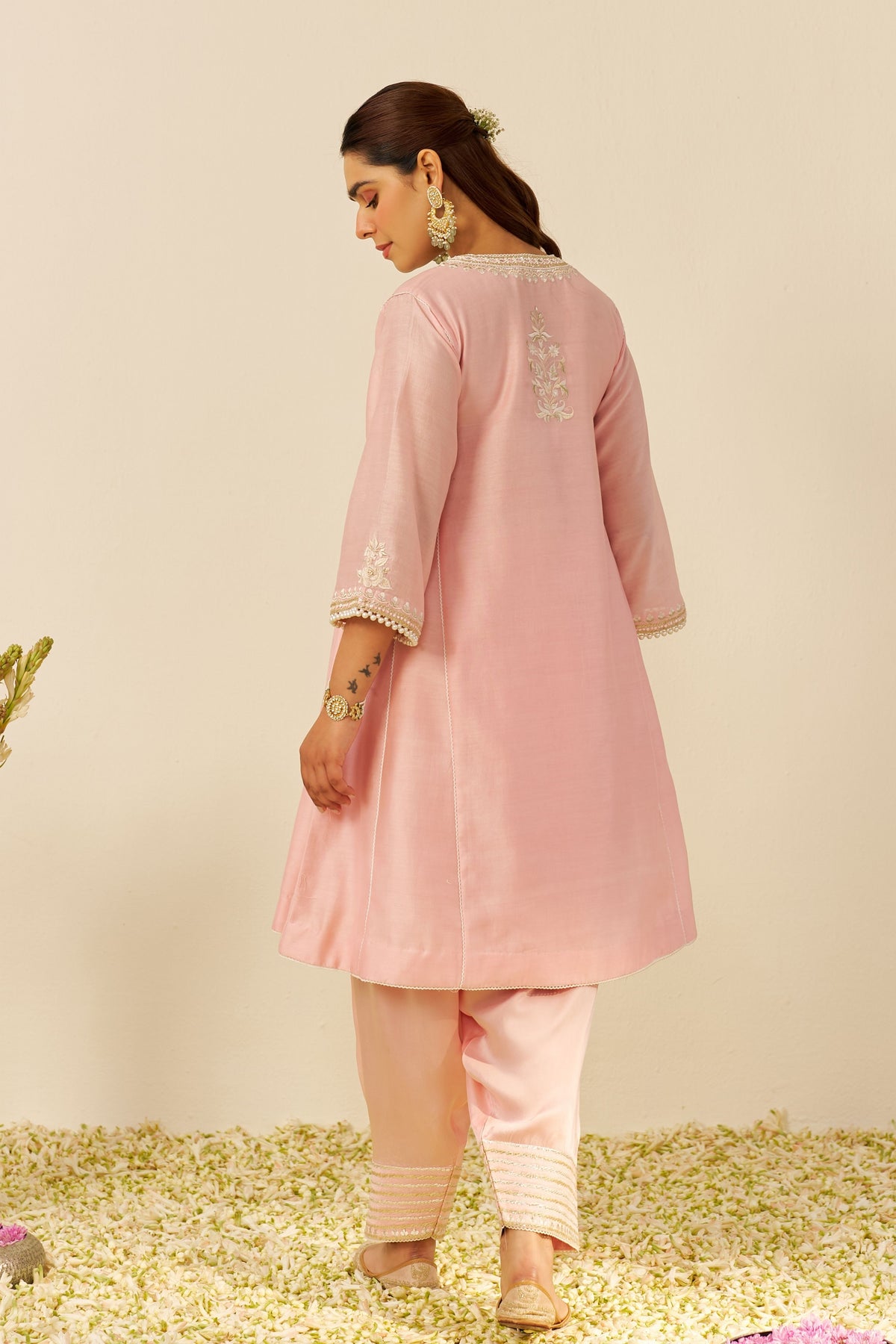Aiza Blush Pink Kurta Set