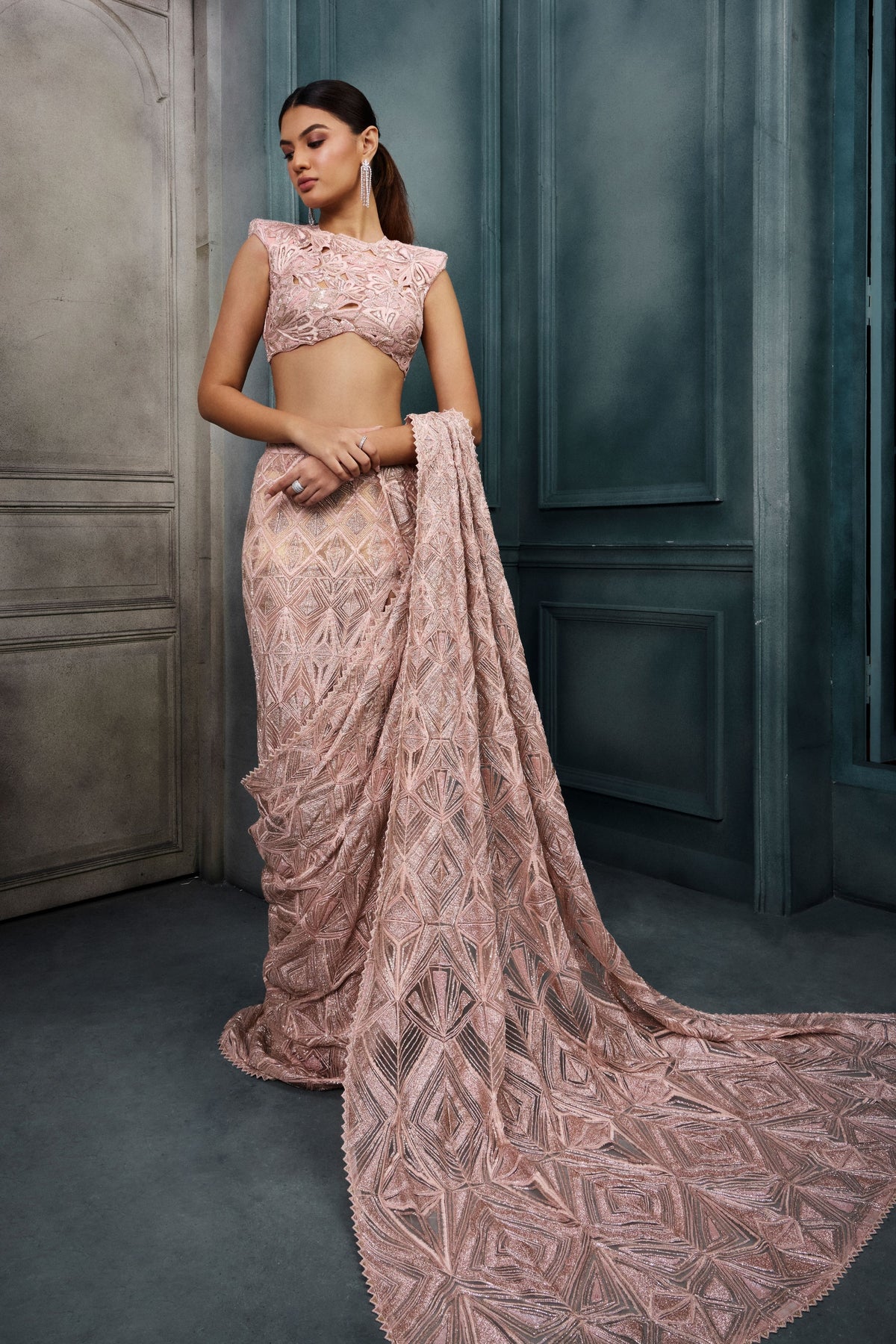 Pixie Draped Saree Set