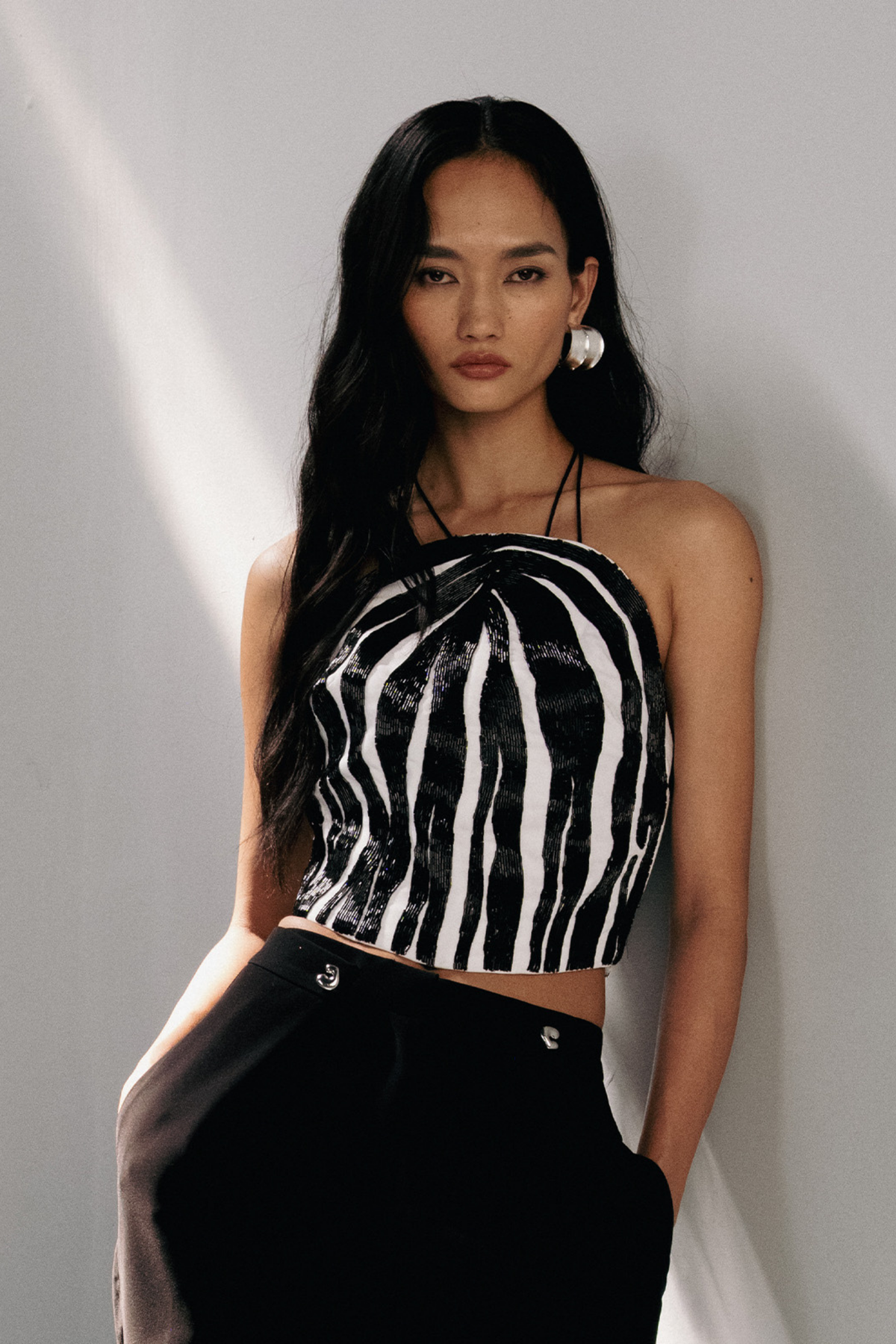 Bristol Black Foldover Pants