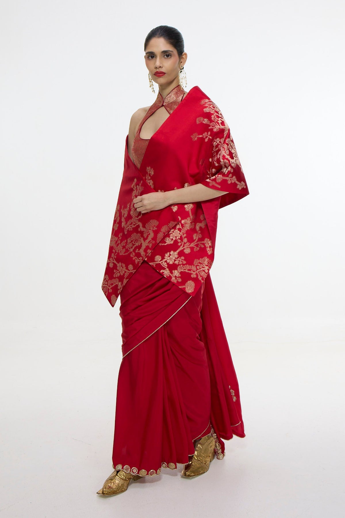 Handwoven Red Silk Shawl