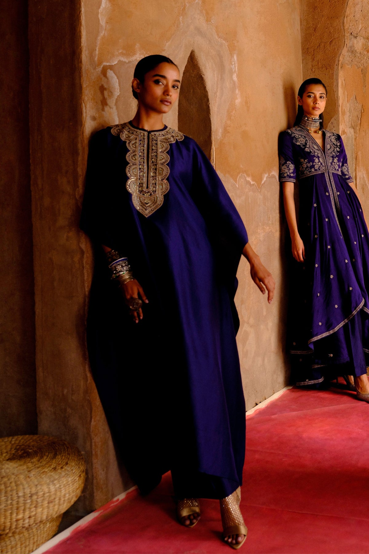 Embroidery Purple Kaftan