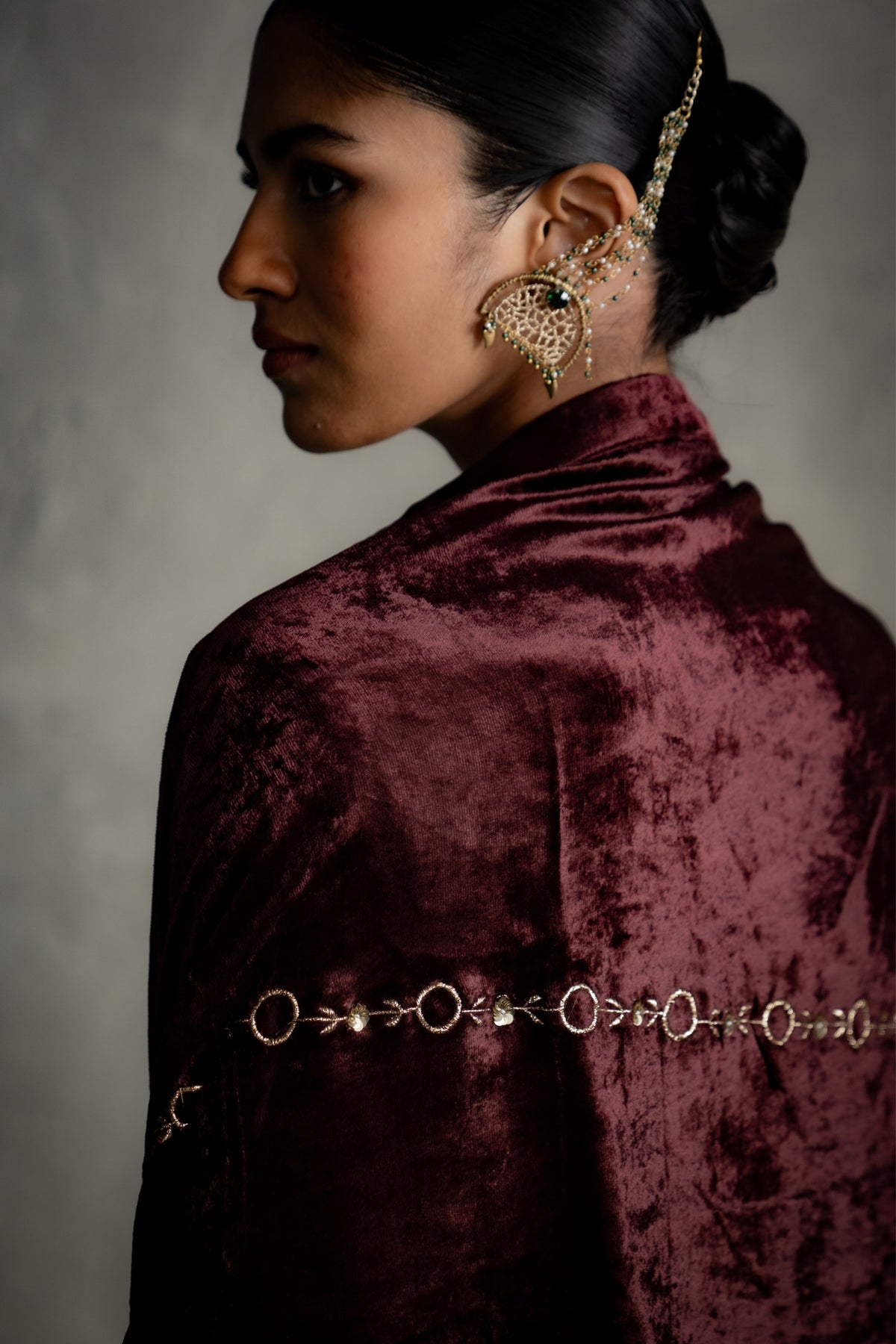 Maaya Brown V neck kurta Set