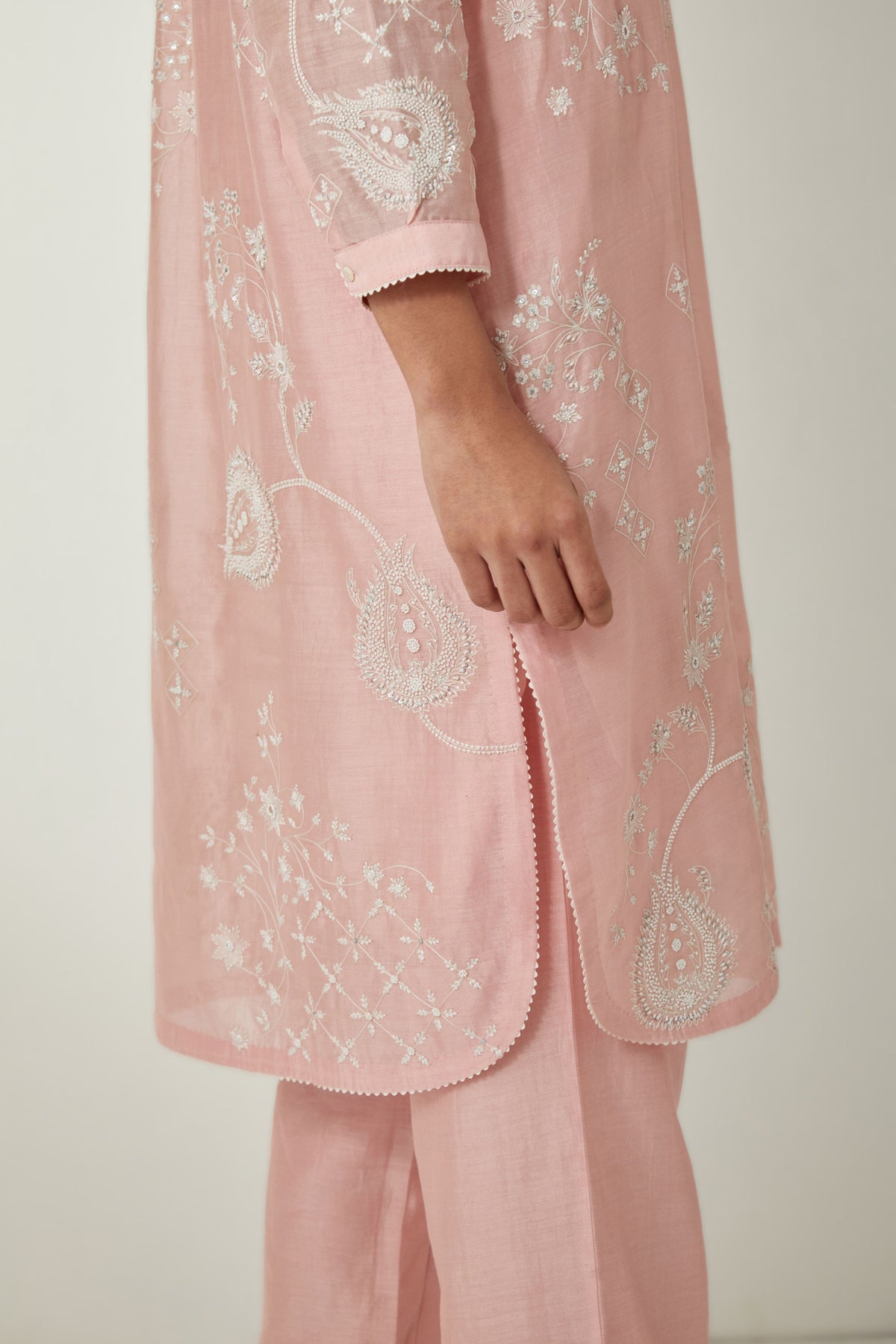 Pink Sequins Kurta Set