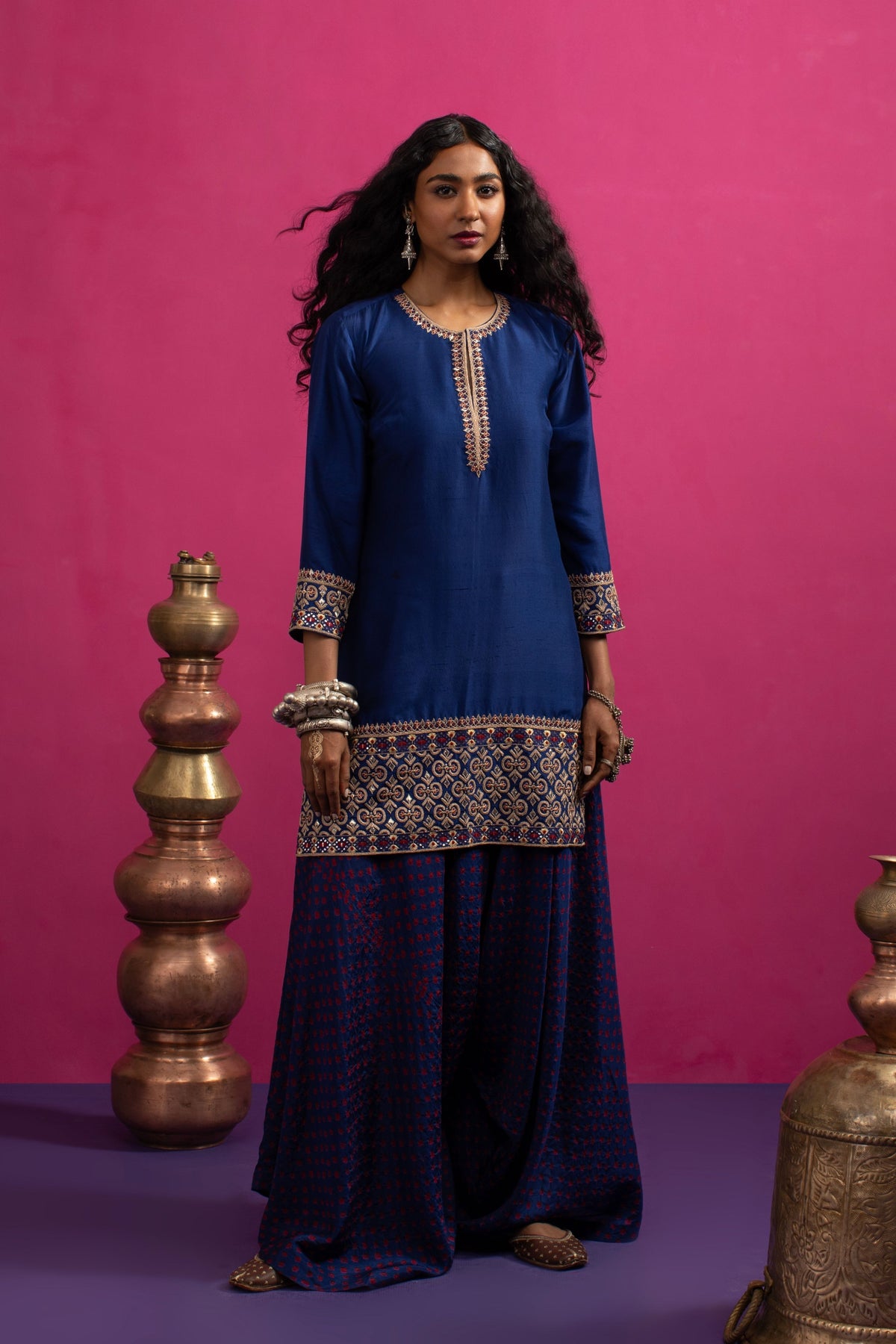 Love for Blue Sharara Set