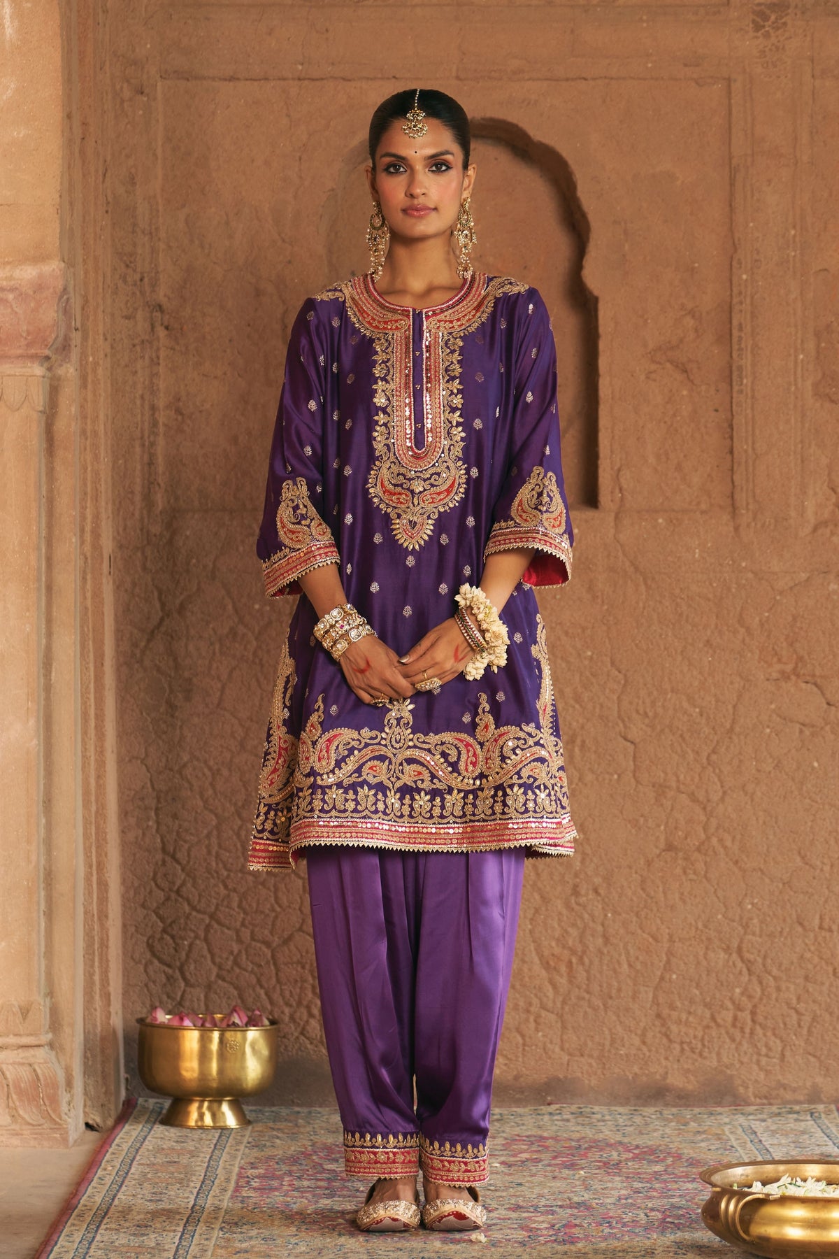 Farhana Purple Kurta Set