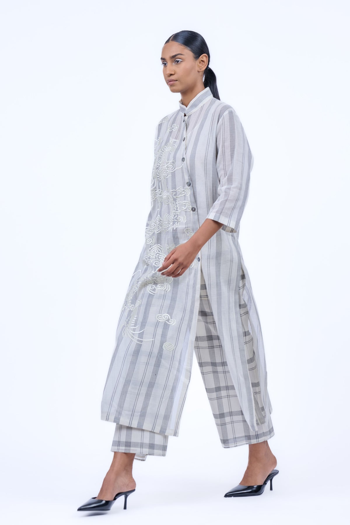 Ecru Yarn Dyed Cotton Pant