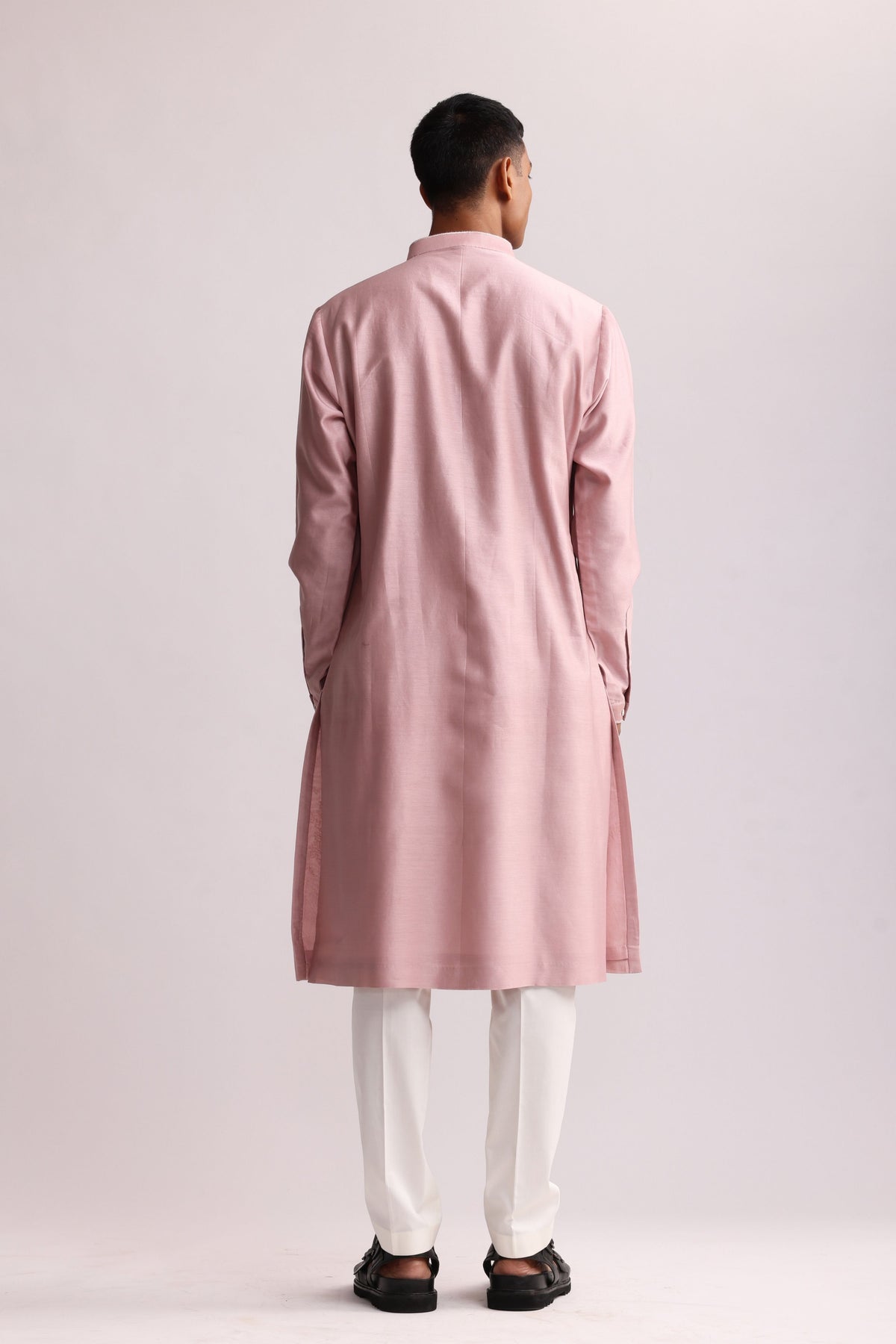 Shadow Embroidered Old Rose Kurta Set