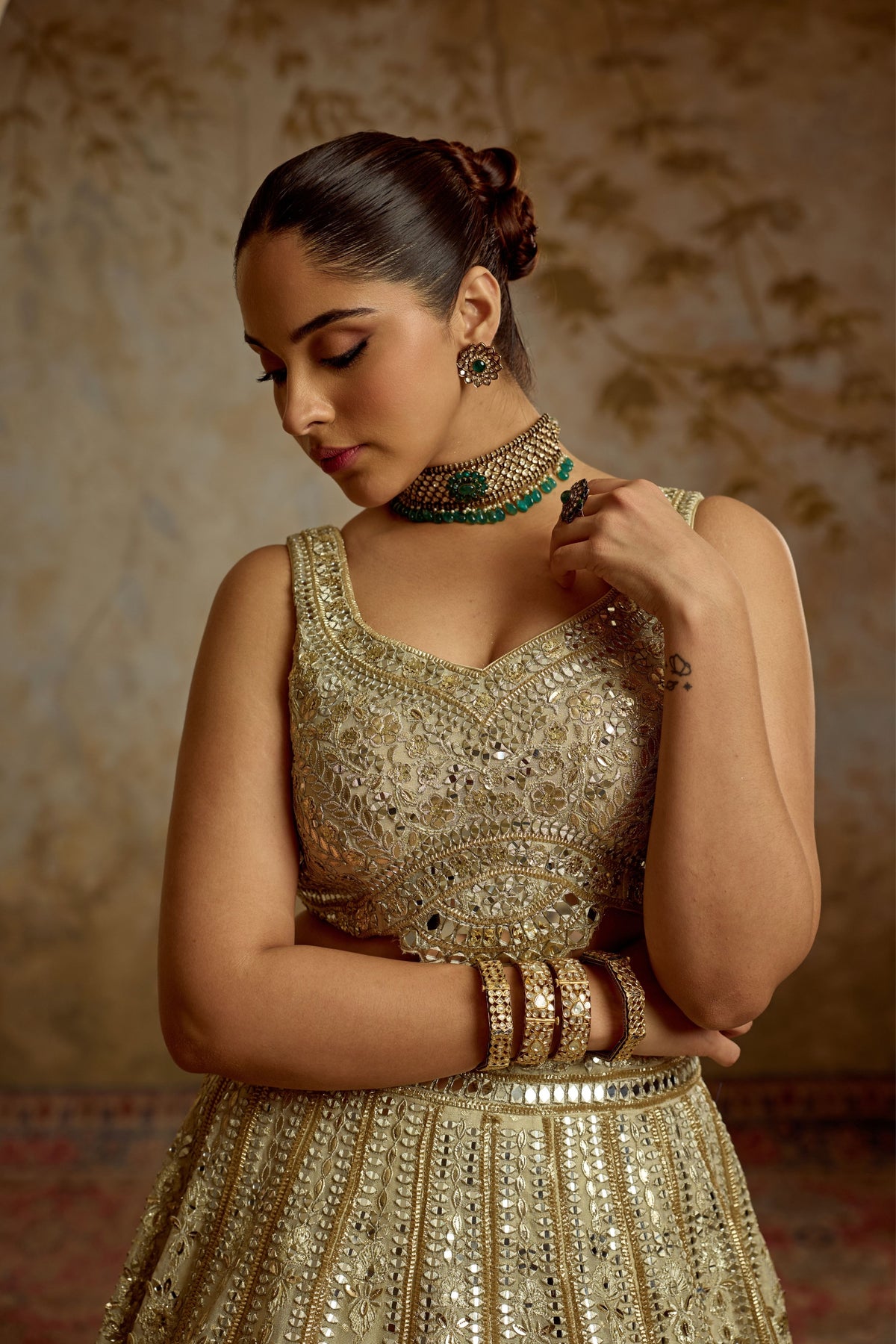 Ivory Tissue Lehenga Set