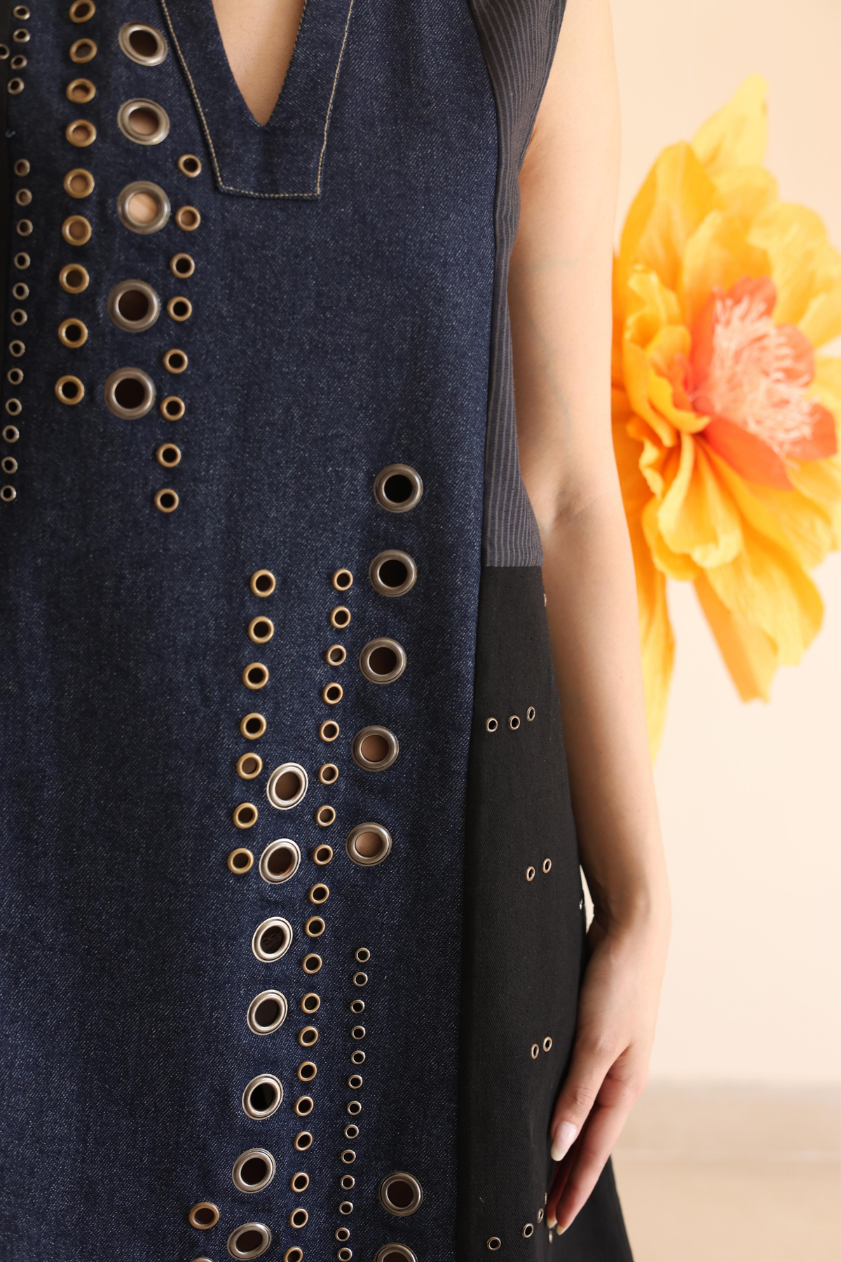 Midnight Blue Panelled Dress
